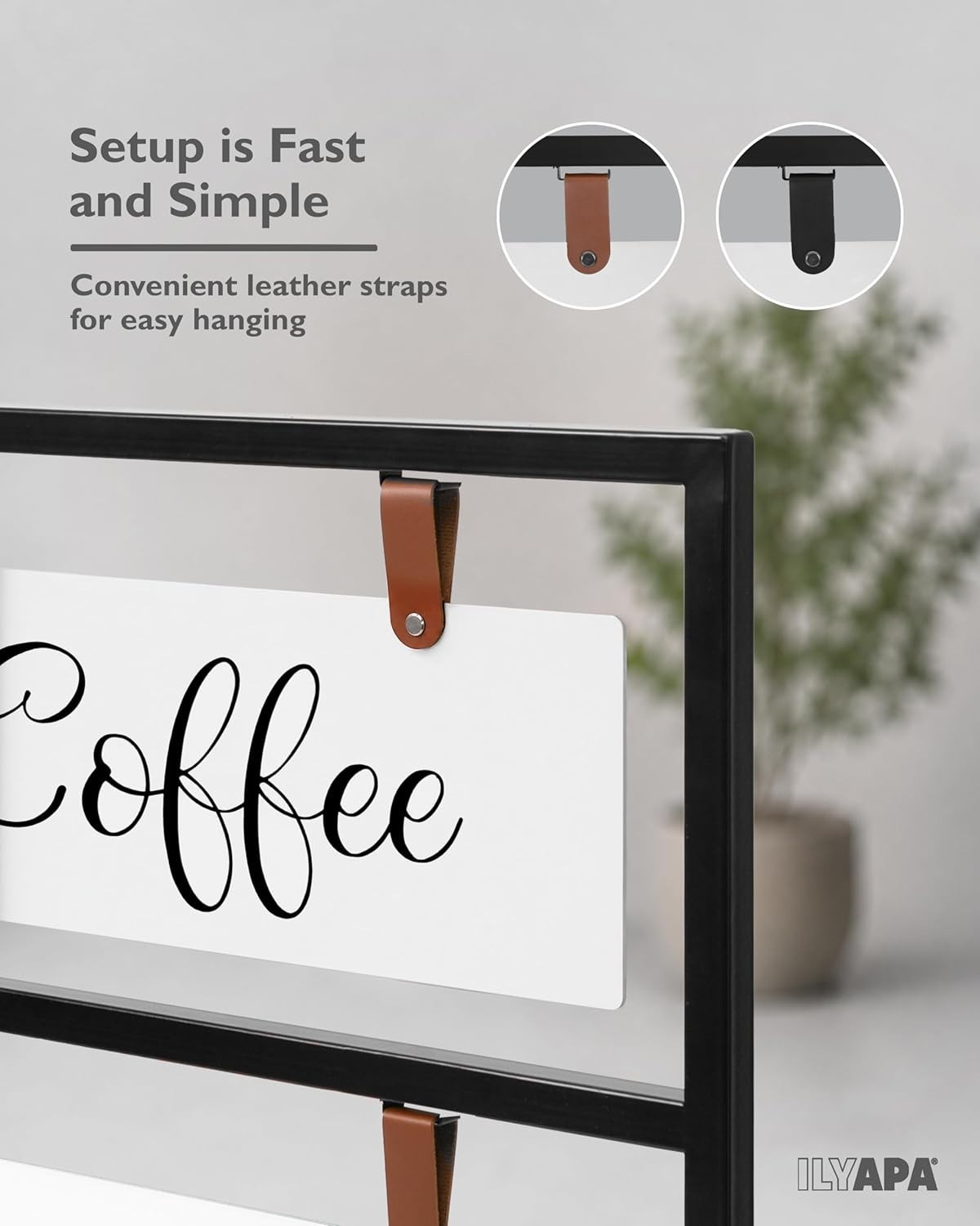 Ilyapa Double-Sided Metal Swinging Sidewalk Sign 24″ x 42″ Magnetic Board
