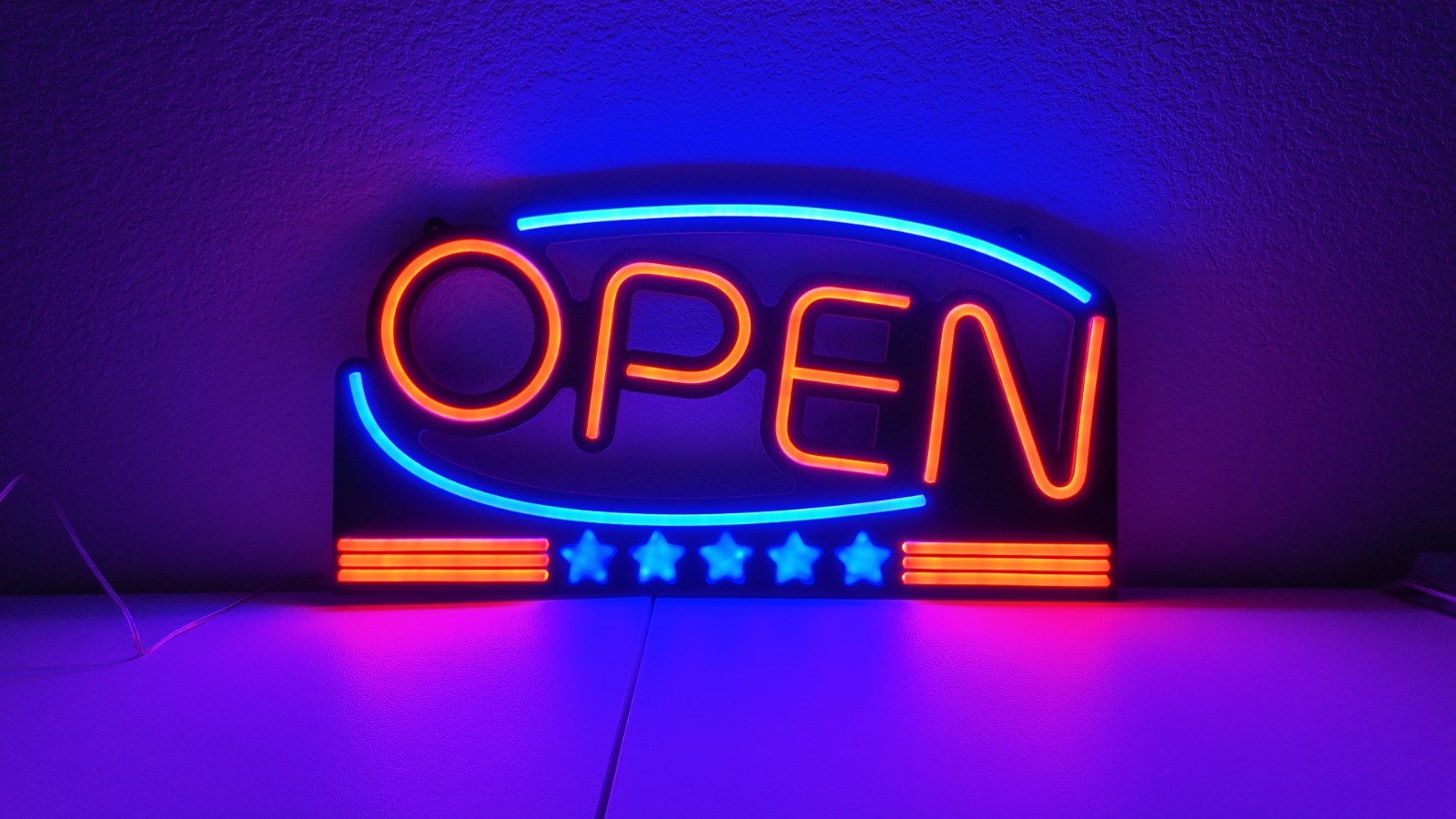 Large LED Neon Open Sign 24″x12″ American Flag Bright for Restaurant Bar Store