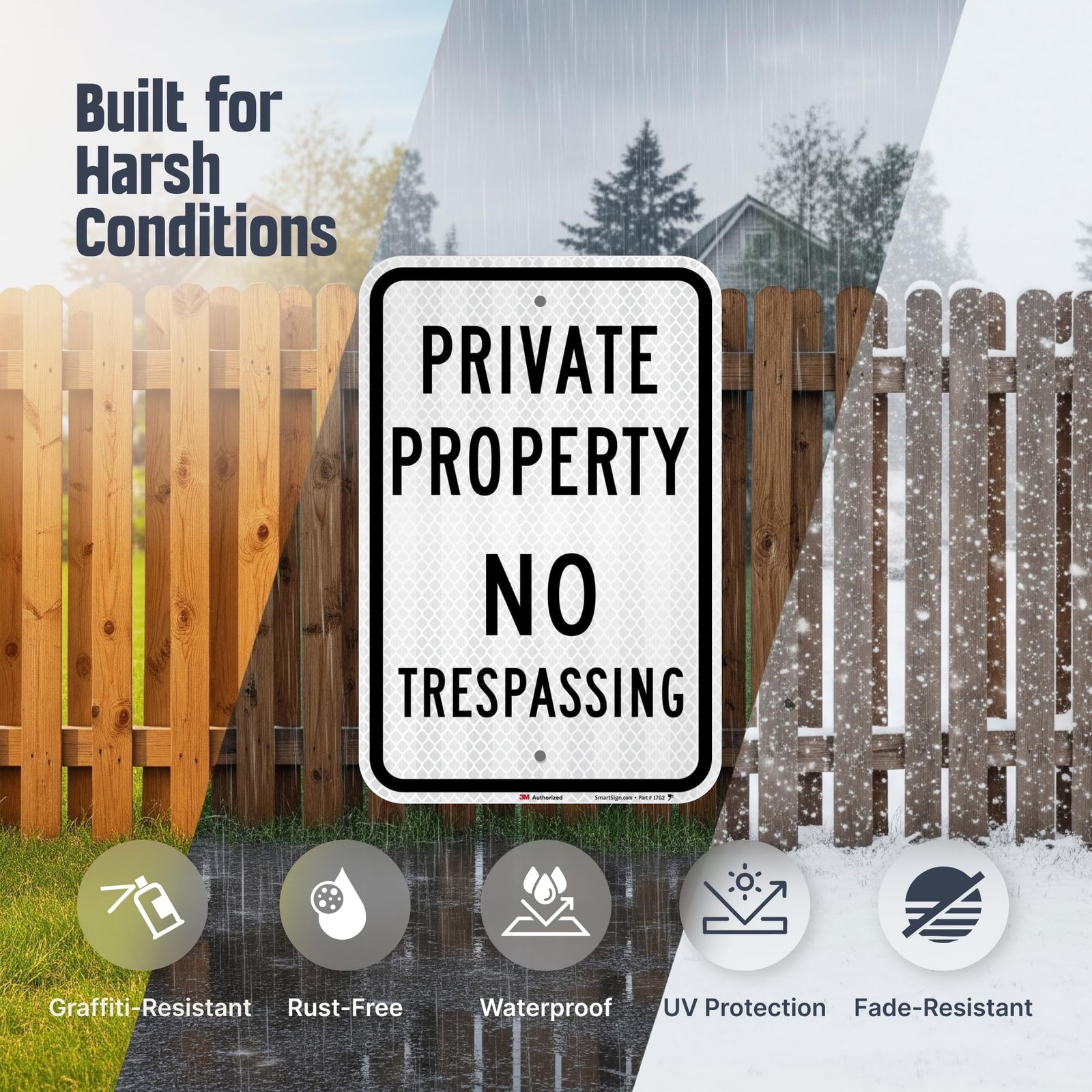 No Trespassing Signs Private Property, 12 x 18 Inches 3M High Intensity Grade…