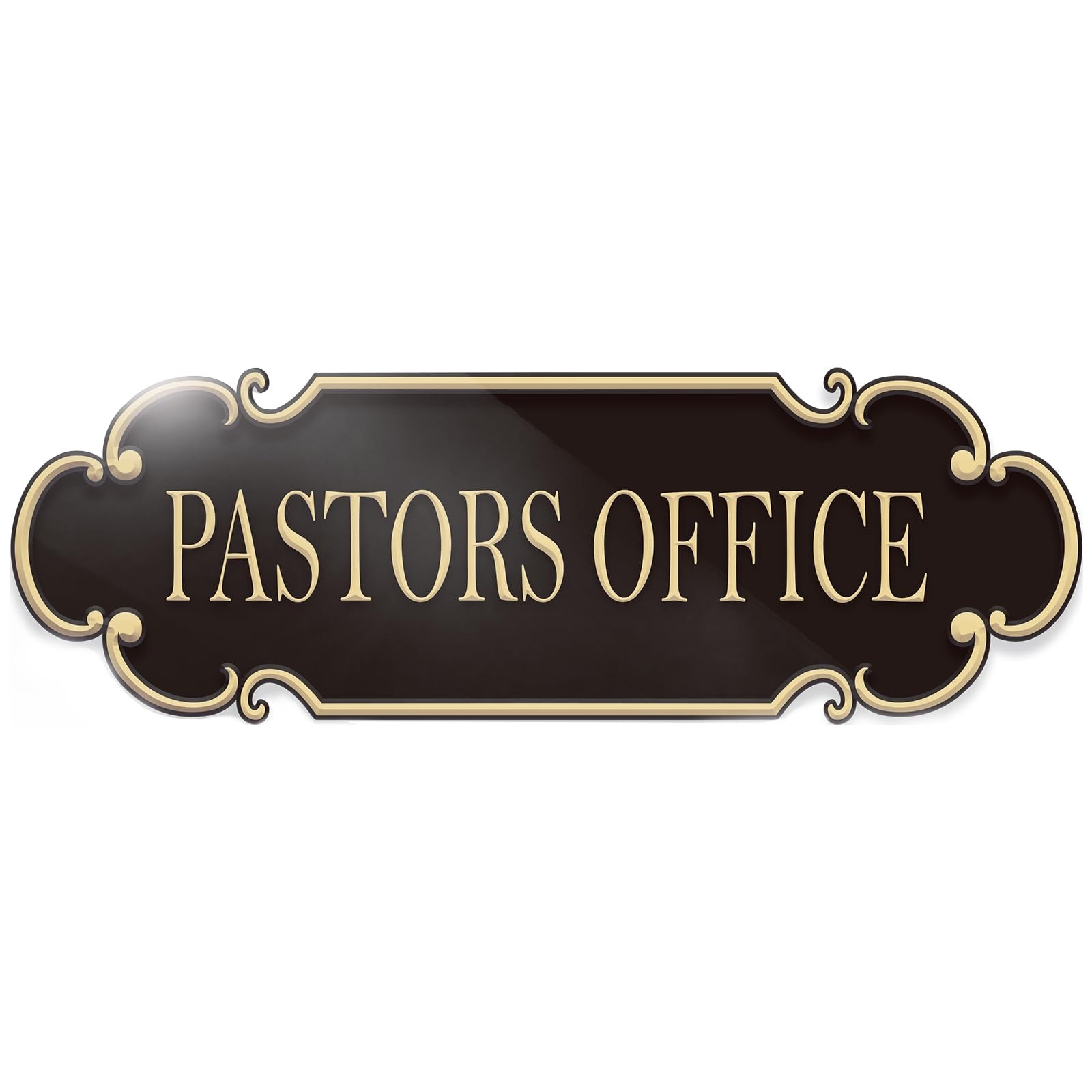 Pastors Office Sign 9×3 Inch Spay Gold, Self Adhesive Church Room Door Decor