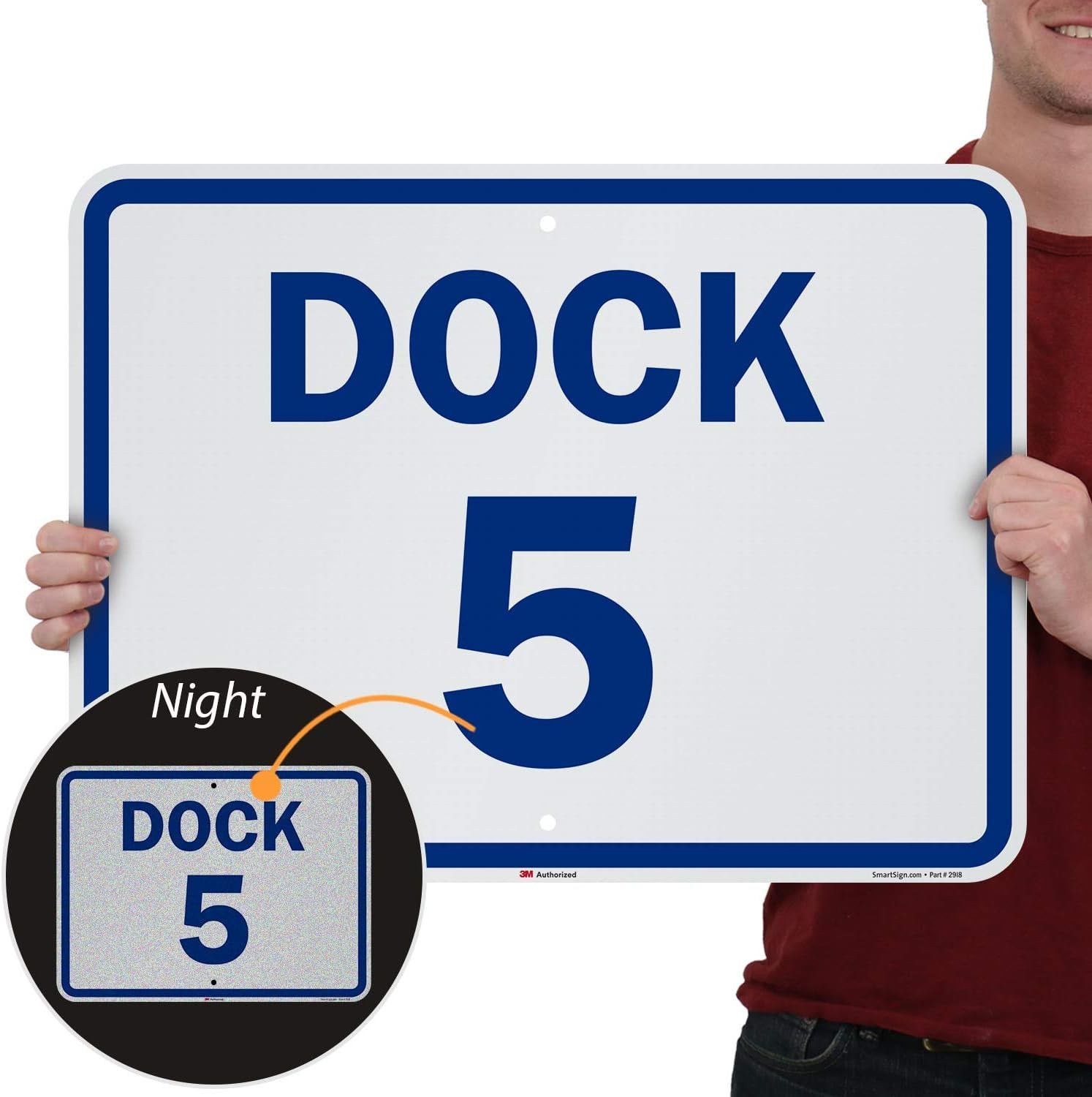 Reflective Aluminum Dock Number Sign 18″ x 24″ – Durable & Visible