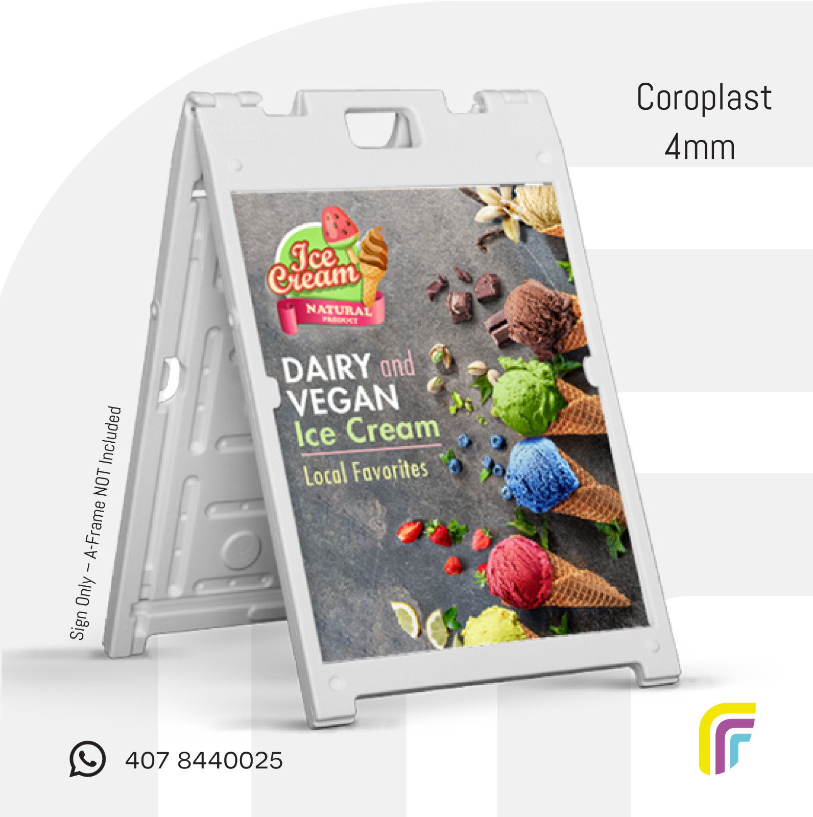2 Coroplast Signs 4mm 24×36″ – Custom Full Color, 1 Side Print | Outdoor