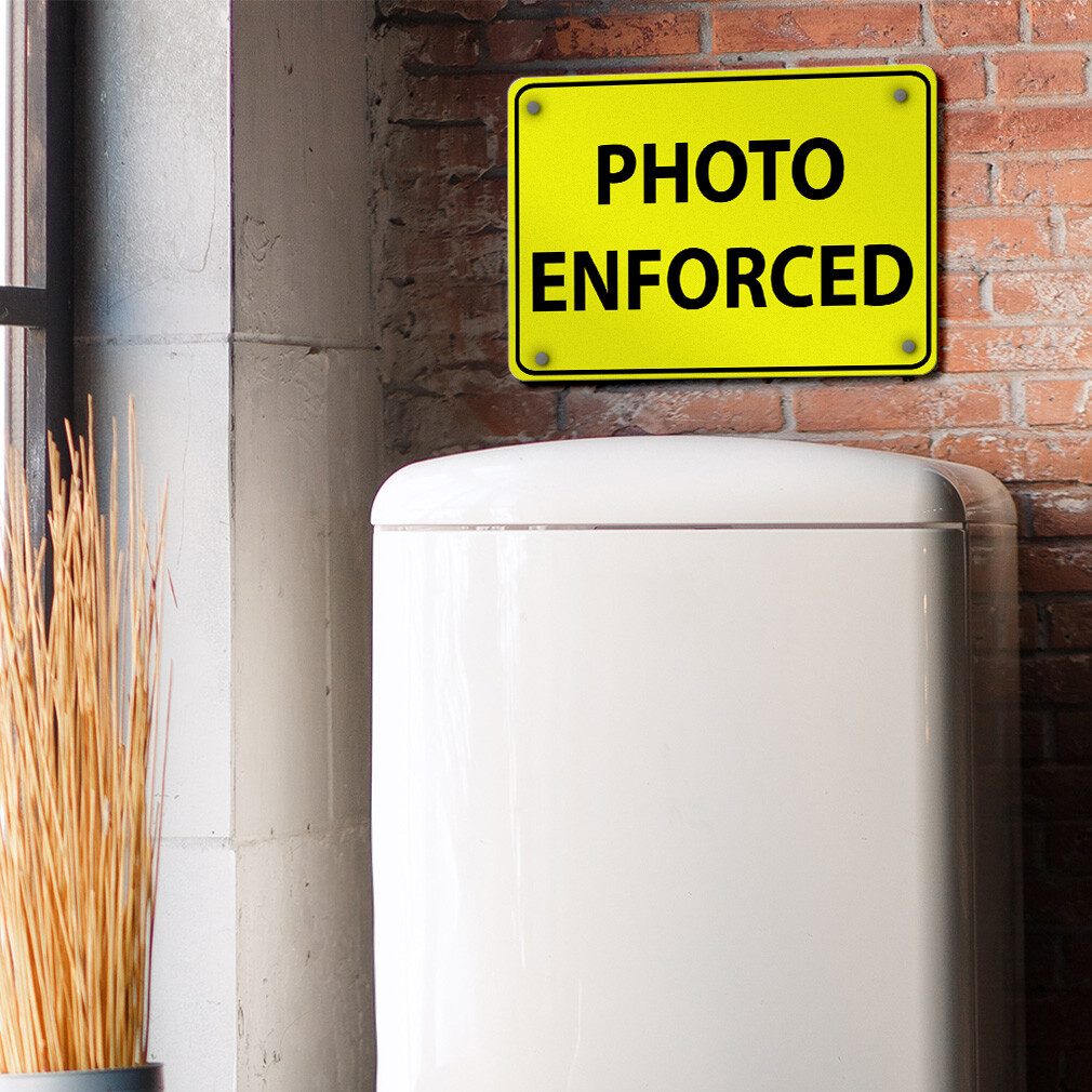 Horizontal Metal Sign Photo Enforced Traffic Weatherproof Street Signage