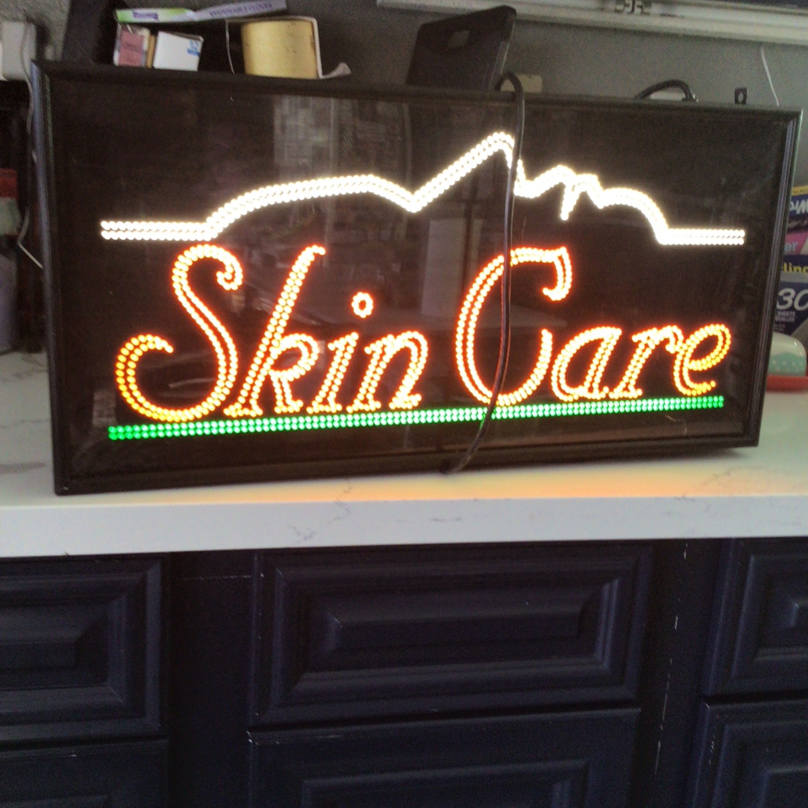 LED Illuminated Skin Care Window Sign Multi-Color Hanging Beauty Spa Plastic