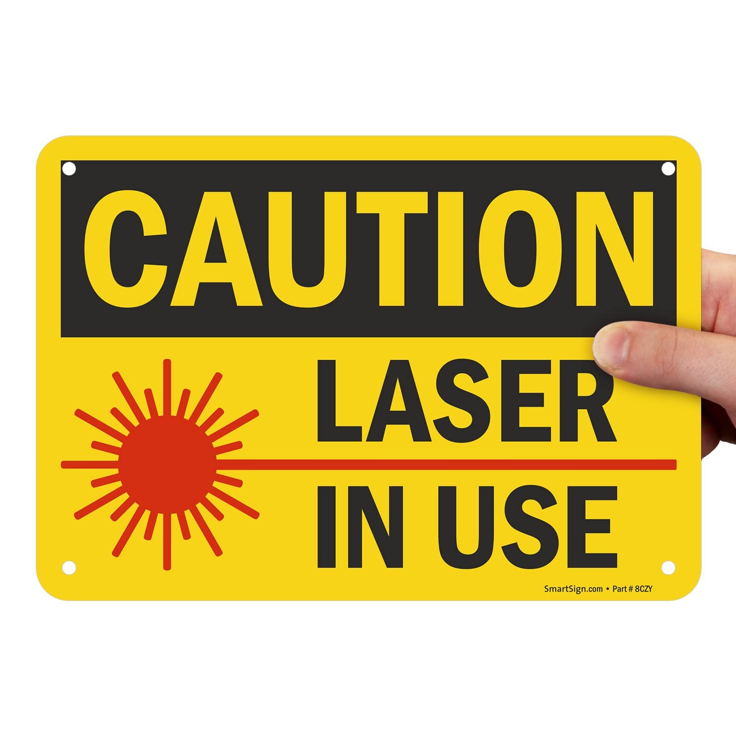 7×10 Inch Caution Laser In Use Sign Plastic Warning Safety Display Board