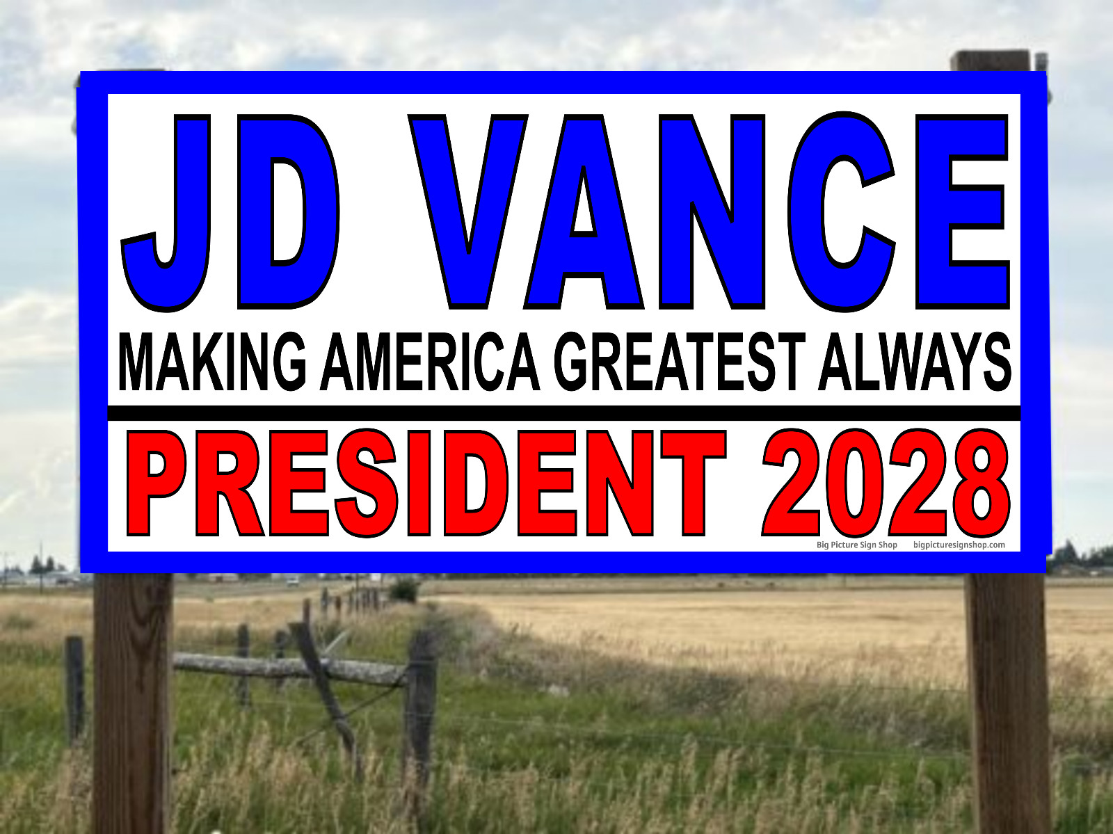 JD VANCE PRESIDENT 2028 – HUGE & VERY LARGE – Banners -Reinforced Vinyl-USA MADE