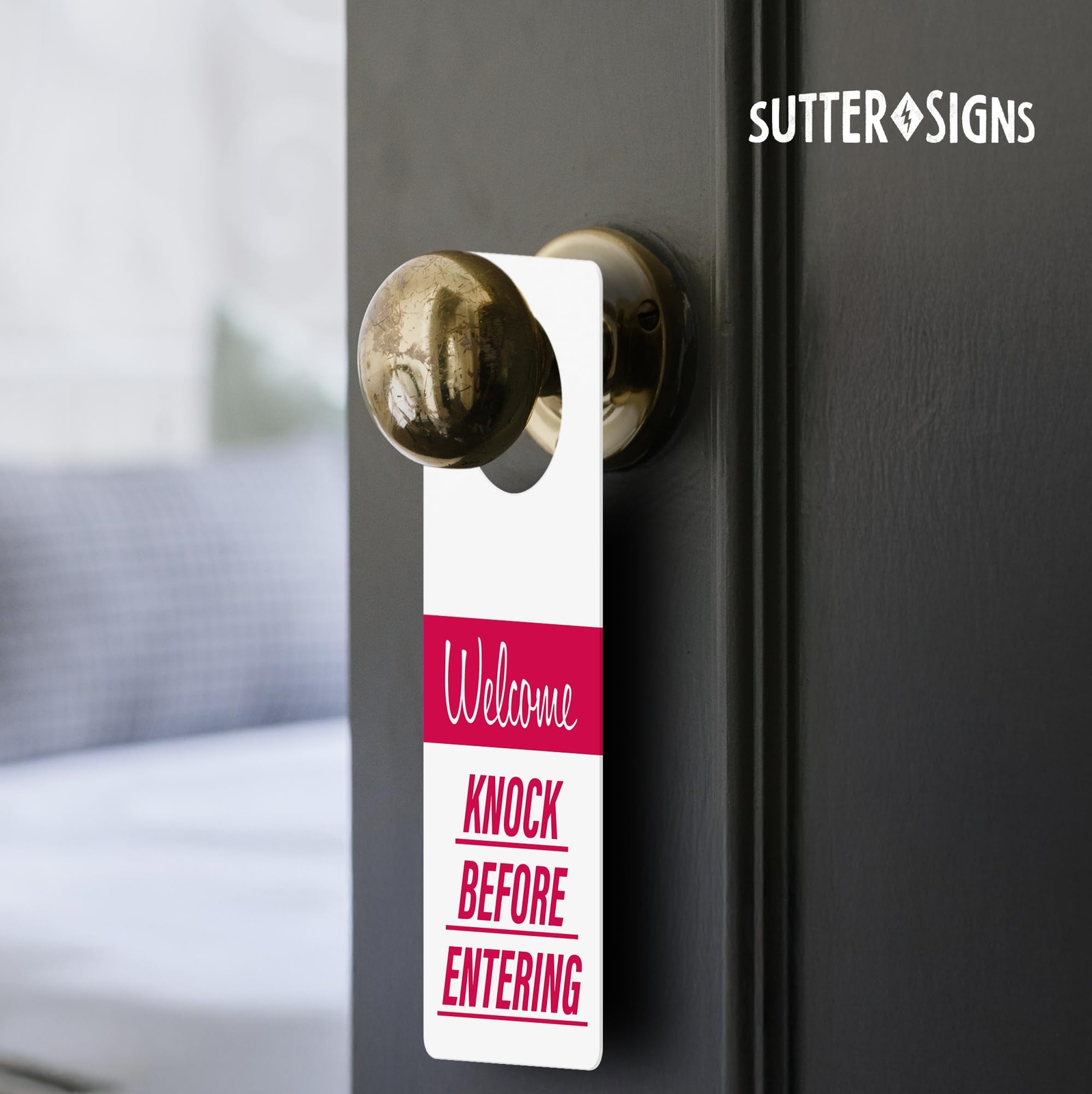 Do Not Disturb Door Hanger 2-Pack Meeting Progress 9.5×3.8″ Red White
