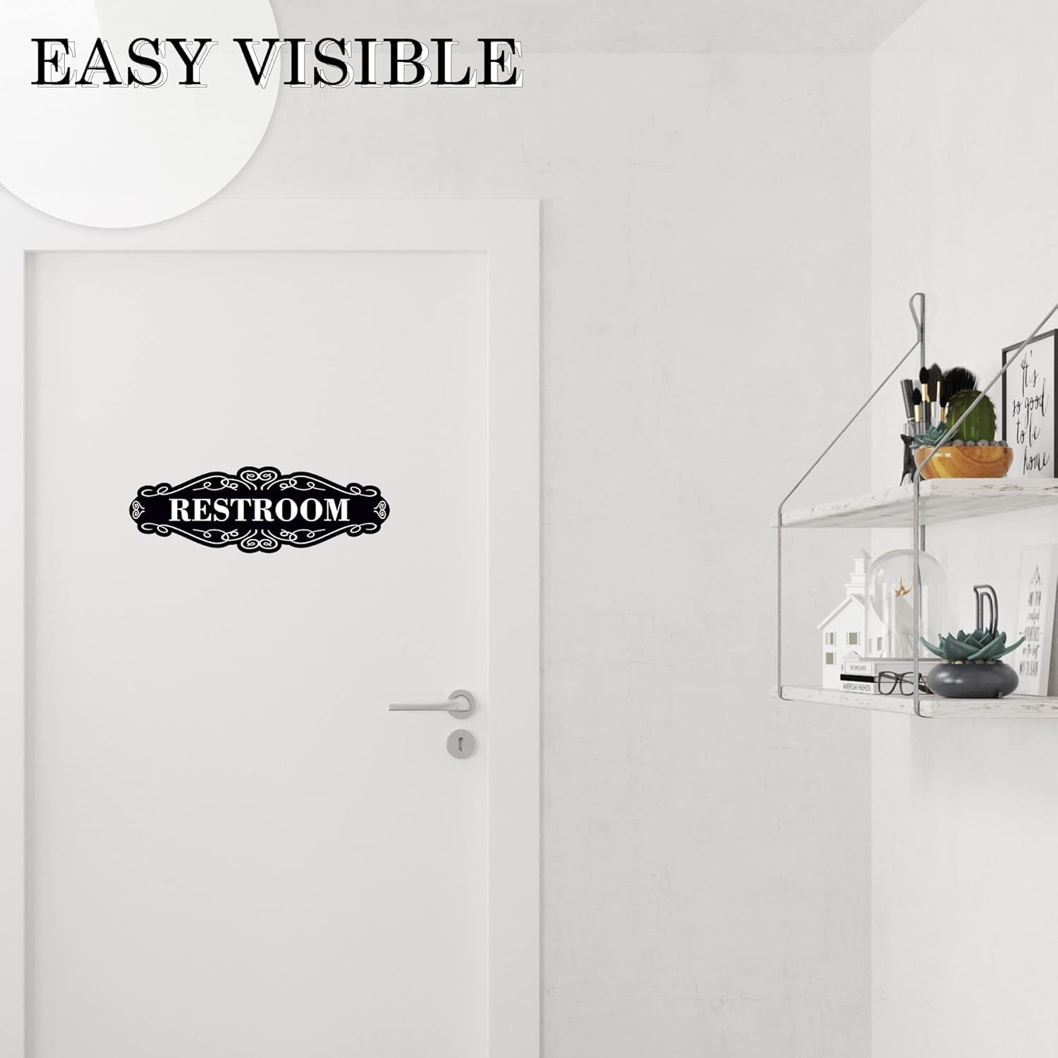 Restroom Sign for Door 9X3 Dibond Self-Adhesive Unisex Bathroom Sign Waterproo