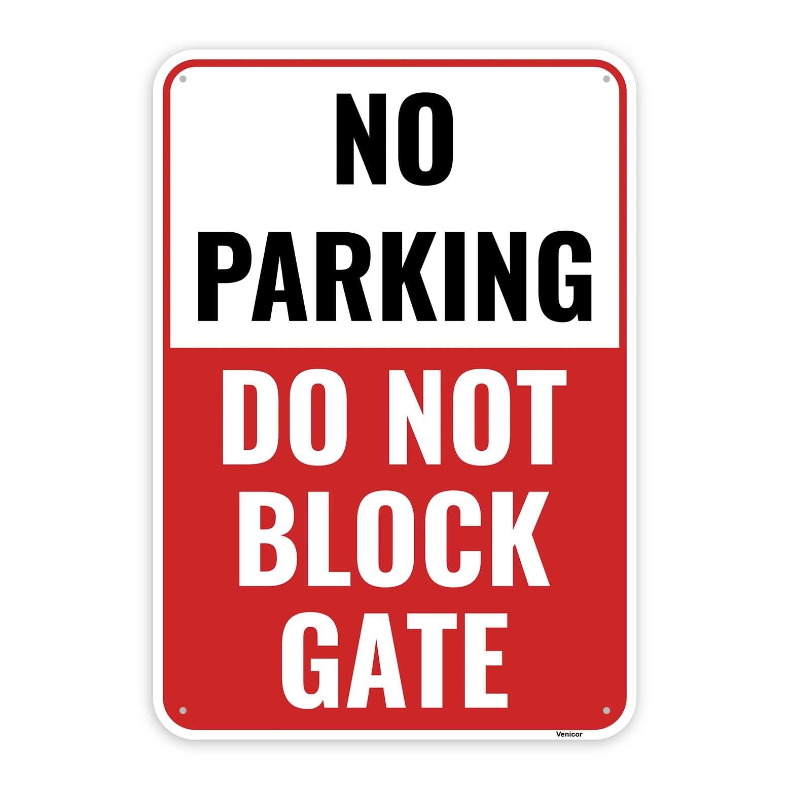 1PC No Parking Do Not Block Gate Sign, 10 x 7 Inches Aluminum