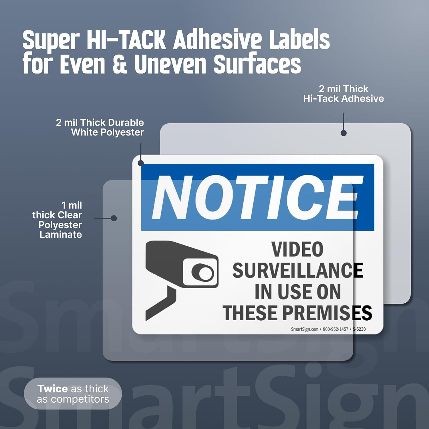 Smartsign (Pack of 4) 5 X7 Inch “Notice – Video Surveillance in Use on These Pre