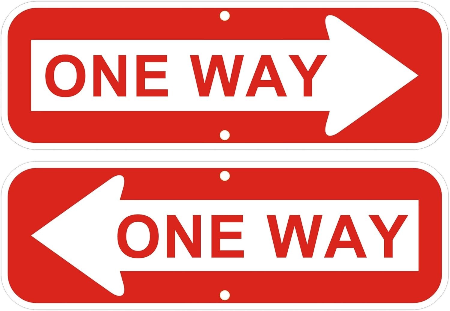 2 Pack One Way Sign with Arrow 18×6 inch Left Right Reflective Aluminum