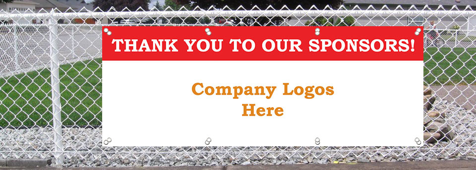 Thank You To Our Sponsors Custom 13 Oz Vinyl Banner Sign With Grommets