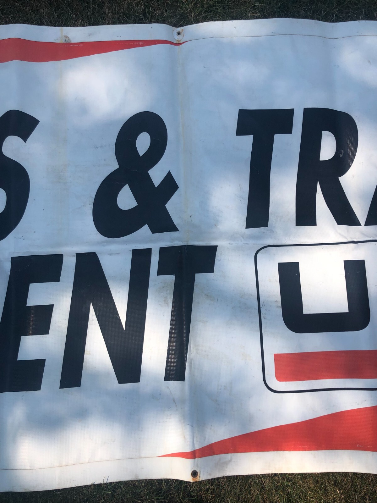 90’s UHAUL Vinyl Advertising Hanging Banner 9′ 9″ x 3′ 5 1/4″ Rectangular Shape