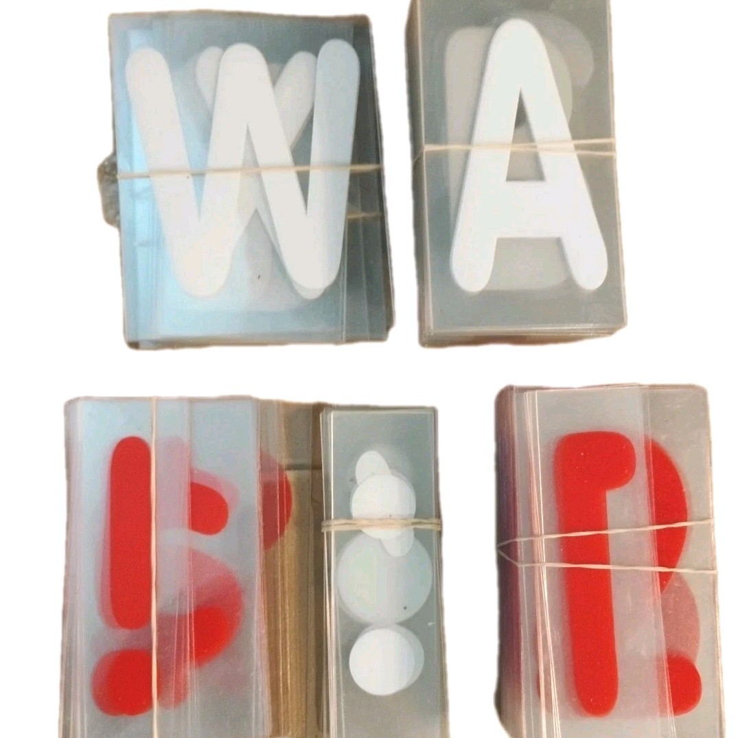 Sign Letters, Numbers Outdoor 224 pcs Clear Plastic w/ White Letters Red Numbers
