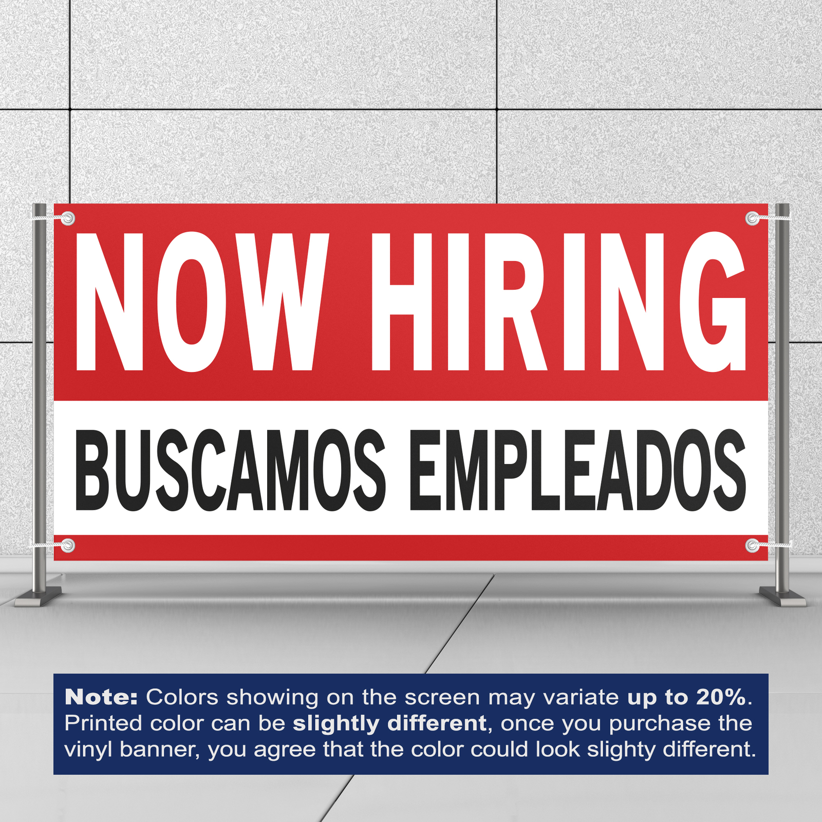 Now Hiring Buscamos Empleados 13 oz Heavy Duty Vinyl Banner Trabajos Disponibles