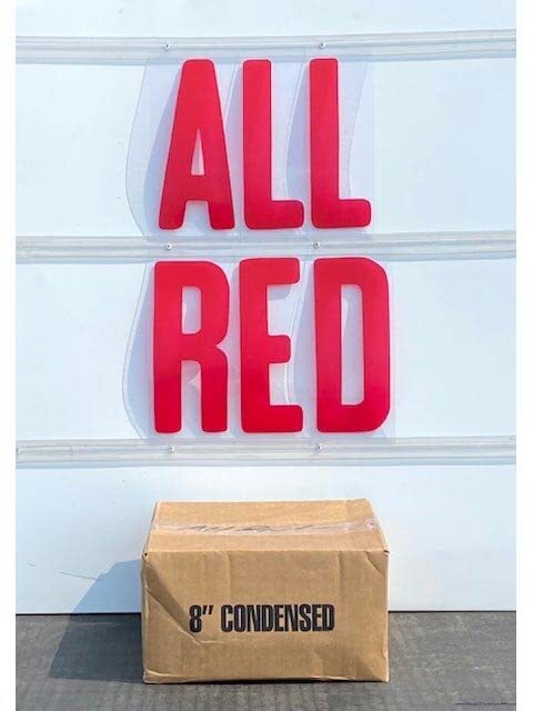 Outdoor Flexible Sign Letters Condensed Style | 8″ x 8-15/16″ | Red | 300 ct