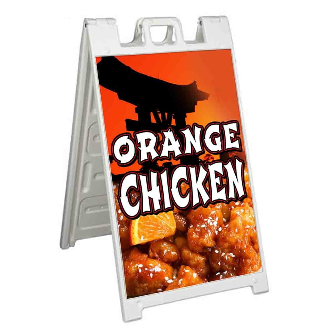 ORANGE CHICKEN Signicade 24×36 Aframe Sidewalk Sign Banner Decal CHINESE FOOD