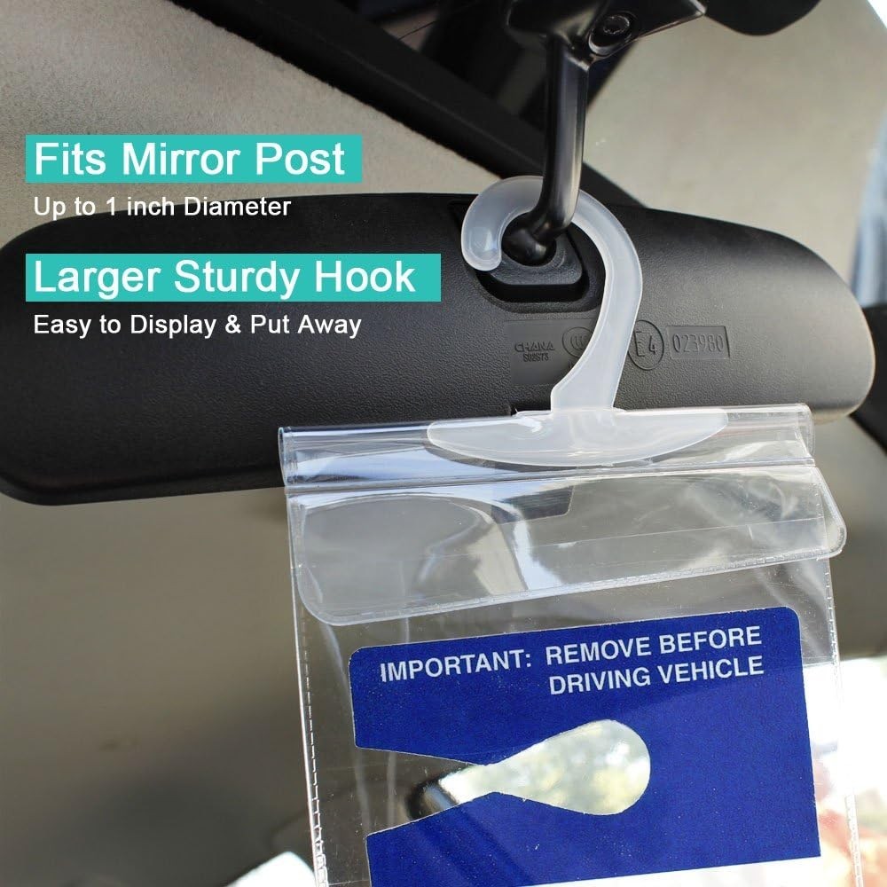Clear Handicapped Placard Holder with Large Hanger – Perfect for Easy Transfers