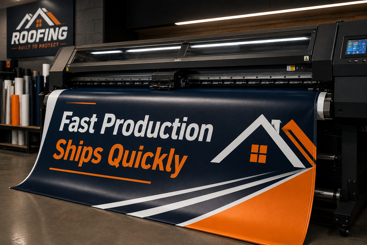 Custom Roofing Vinyl Banner Contractor Signs Waterproof Heavy Duty 13oz
