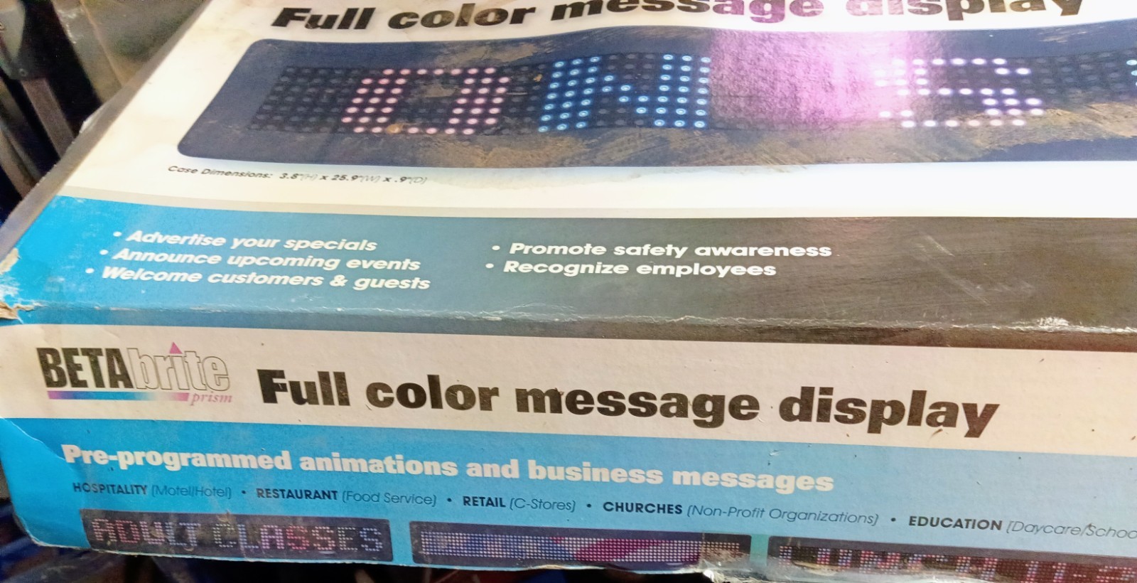 BETAbrite Prism Full Color LED Message Display Sign IR Remote, Fonts, Animations