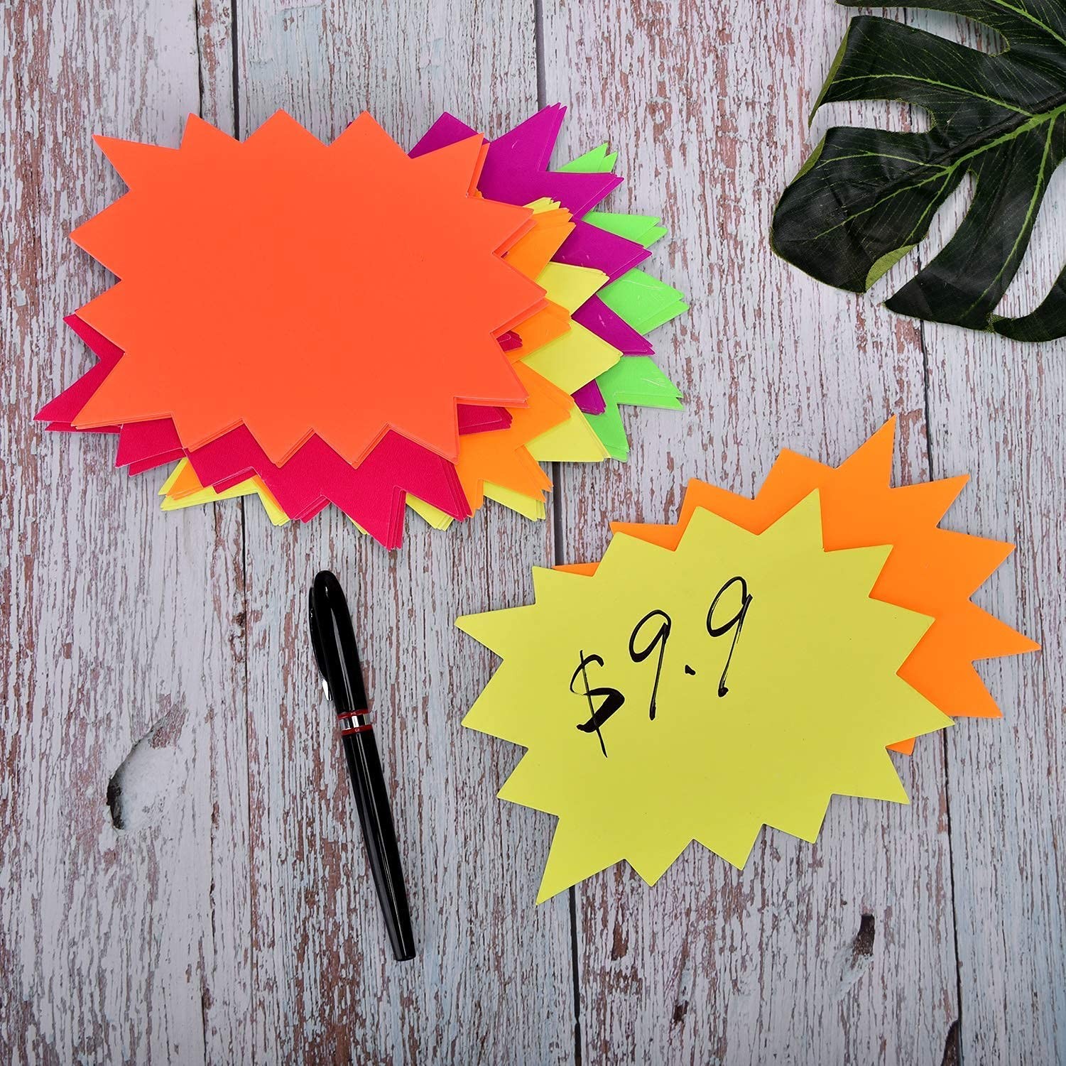 Burst Star Cutouts Signs for Retail,Garage,Yard Sale Supplies Price Tags