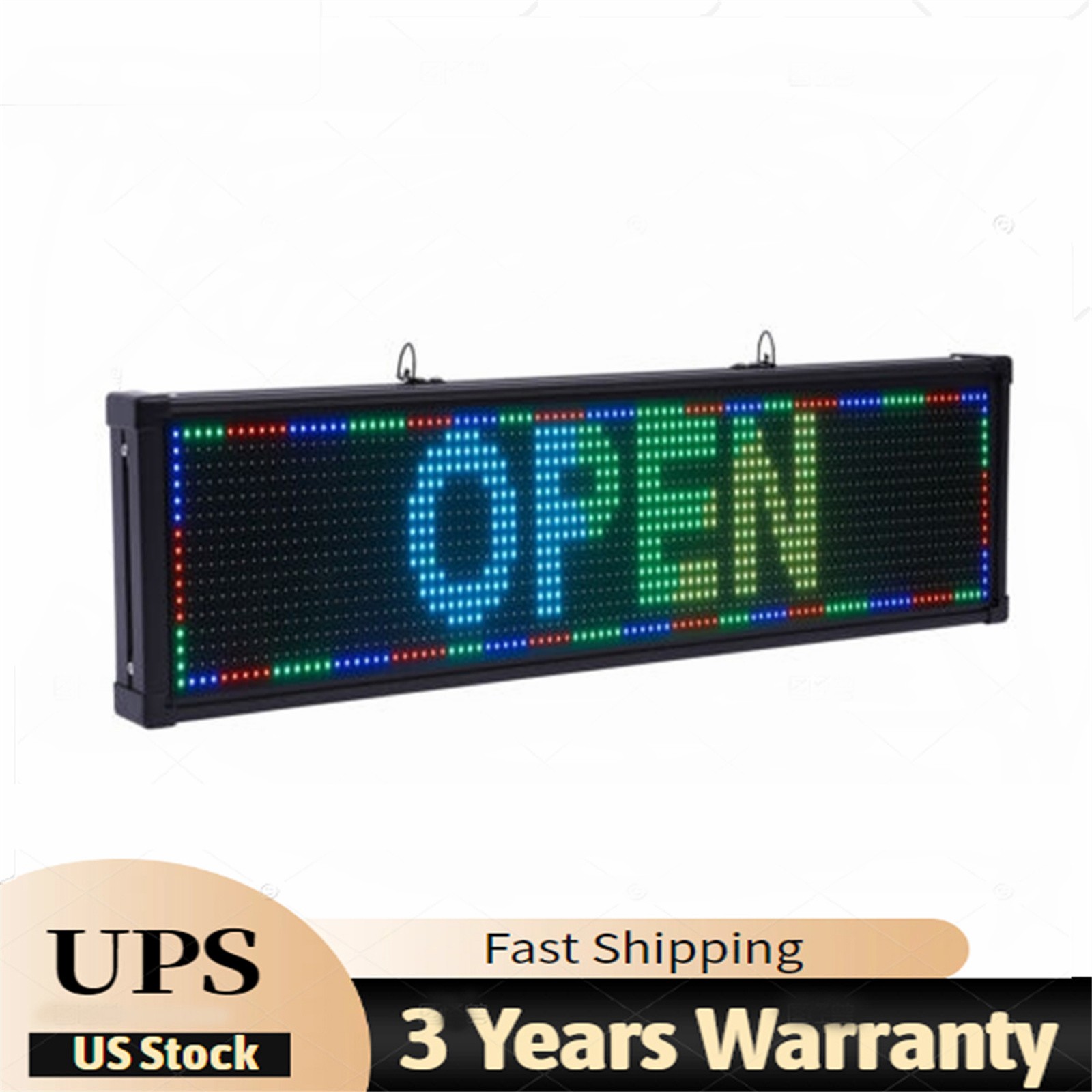 LED Scrolling Sign 26″*8″ Message Board Full Color RGB Programmable Outdoor Sign