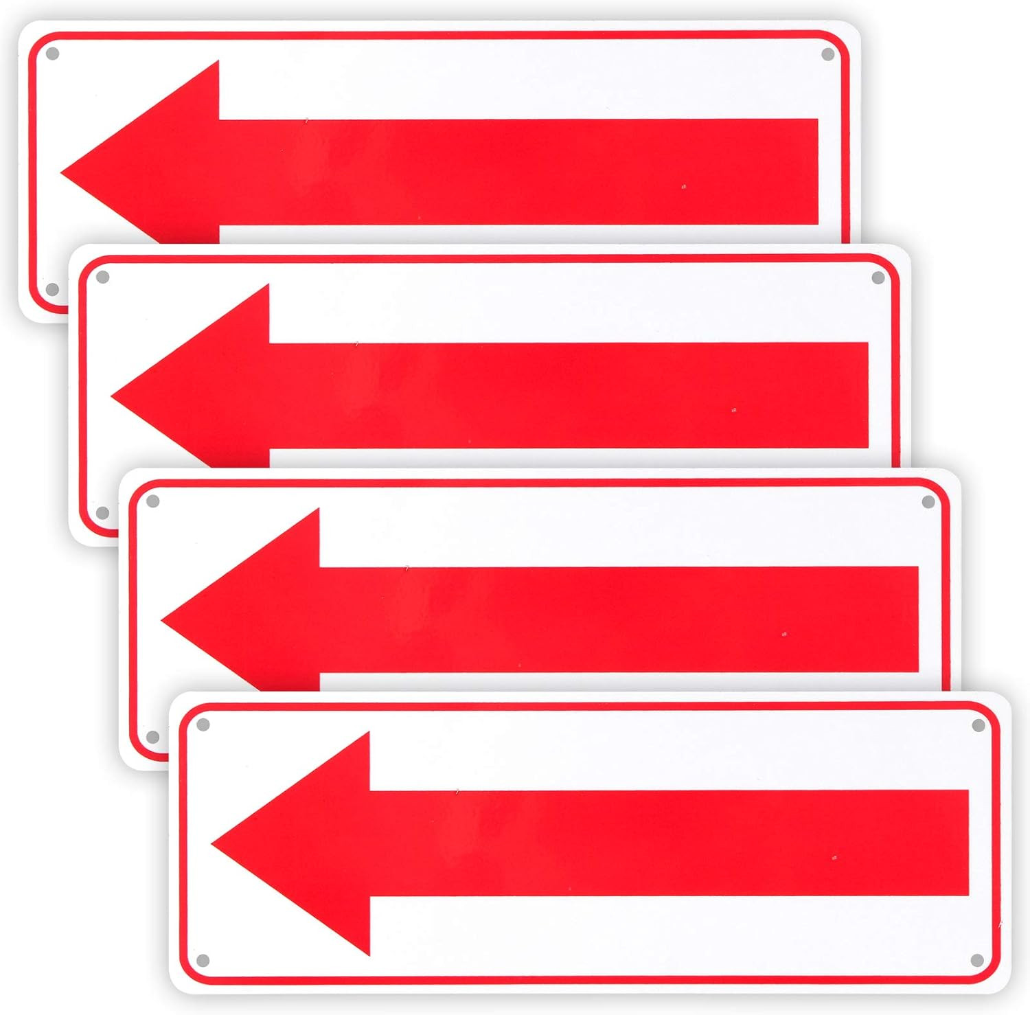 4-Pack Arrow Sign,For Indoor or Outdoor Use，10″X 3.5″ .04″ Aluminum Reflective S