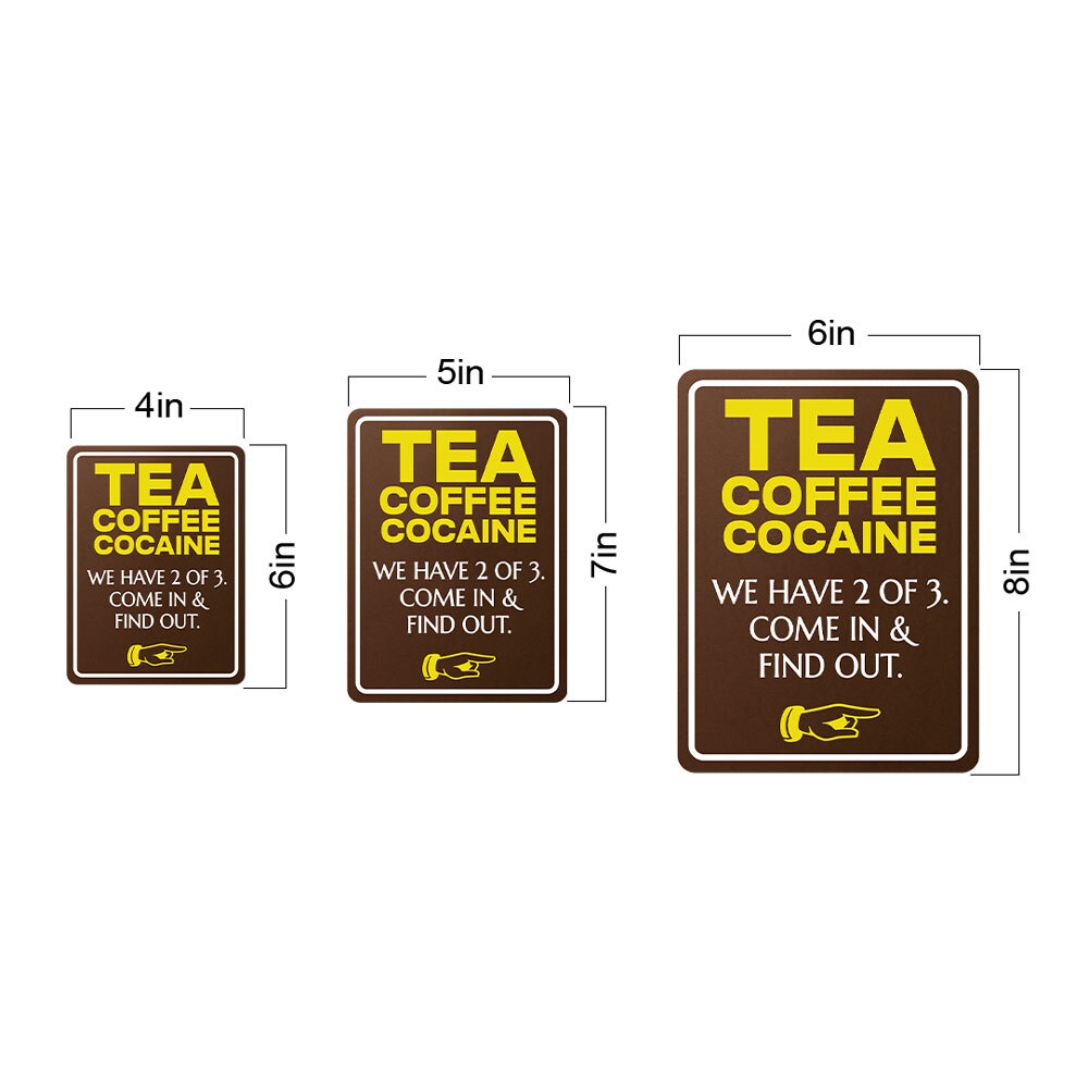Portrait Round Plus Tea Coffee Cocaine We Have 2 of 3. Come In & Find Out.
