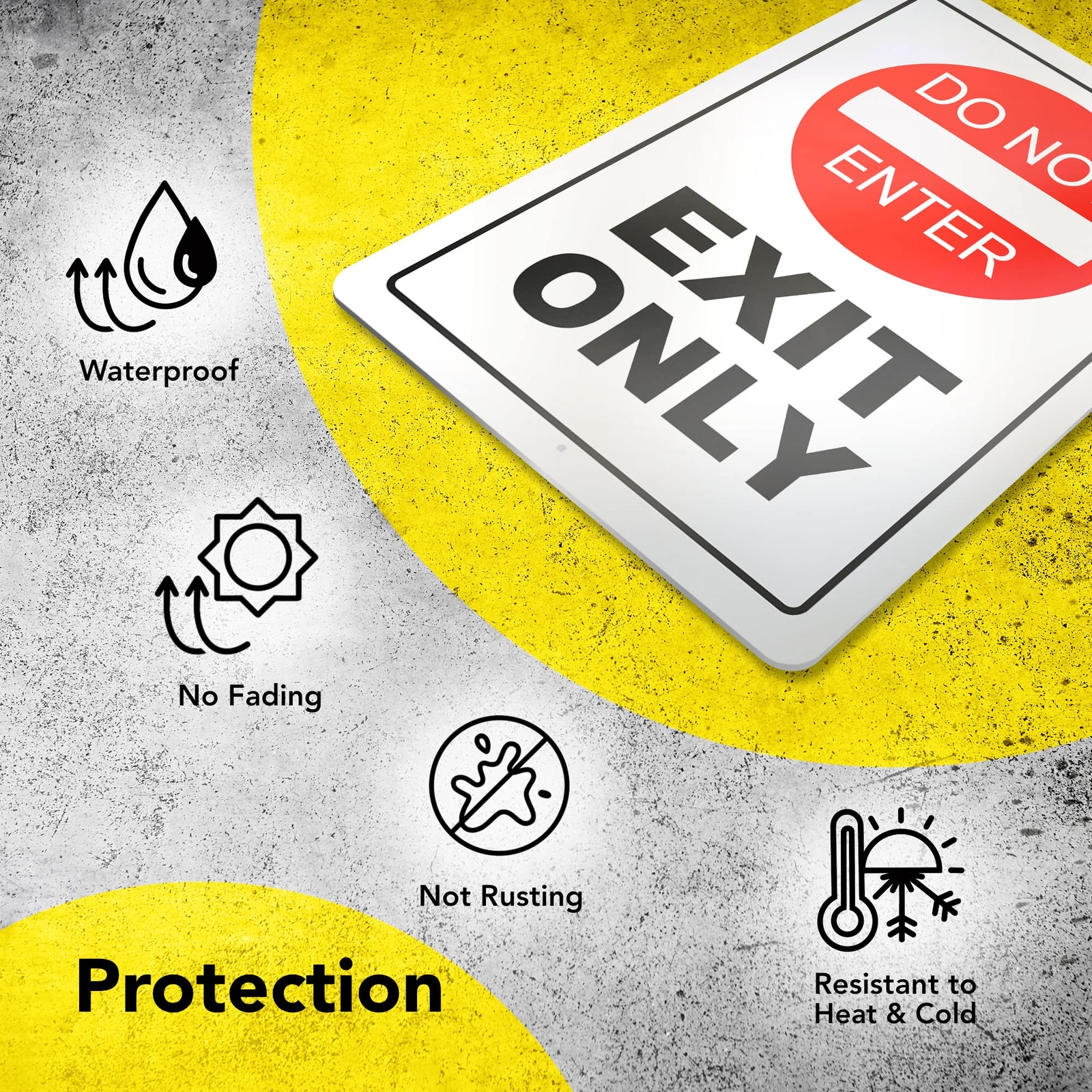 Exit Only Do Not Enter Sign – 8 x 12 Aluminum Do Not Enter Exit Only – Waterp…