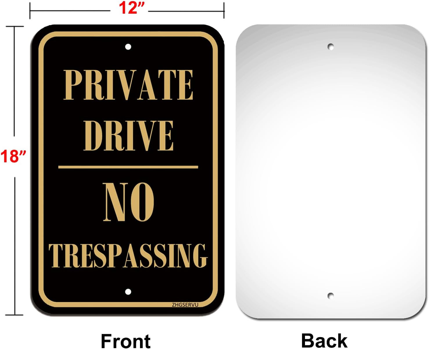 Private Drive No Trespassing Signs 4 Pack 12 X 18 Inches Private Driveway Sign