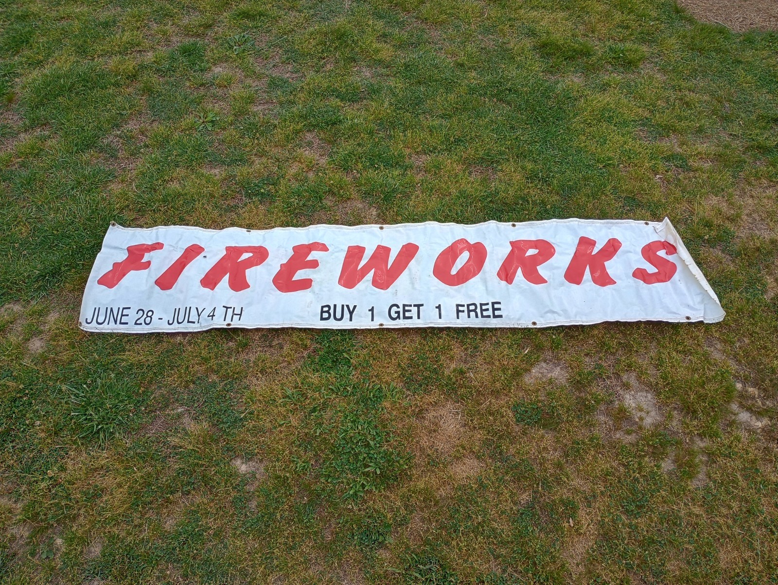 Retail Hanging Banner Red White Black Yellow Includes Hardware
