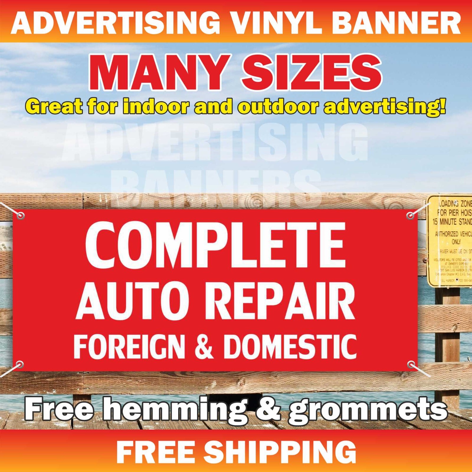 COMPLETE AUTO REPAIR Advertising Banner Vinyl Mesh Sign car service shop garage
