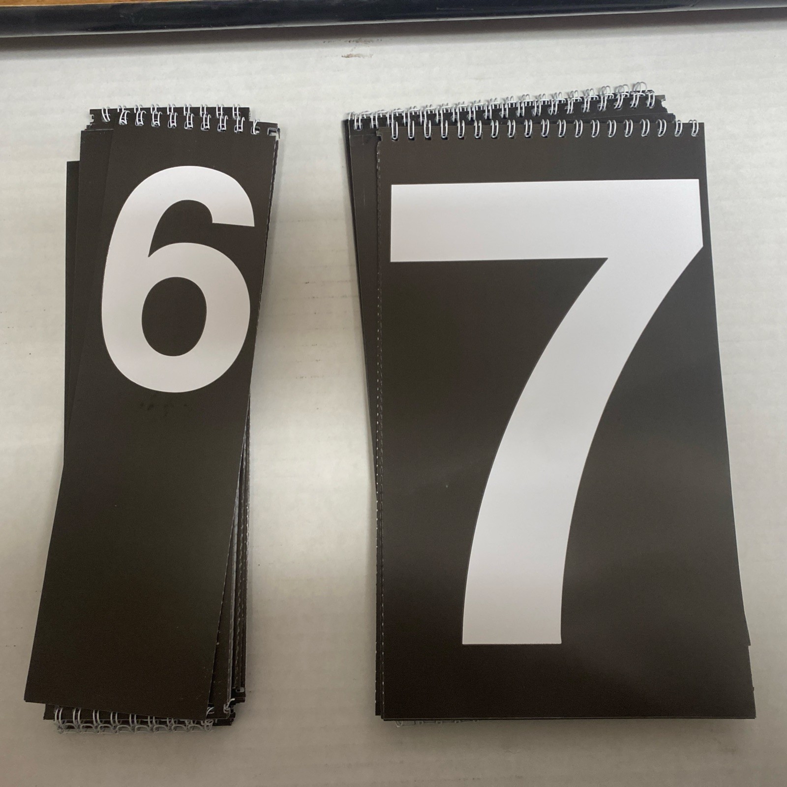 Retail Pricing Flip Board Numbers, 8-3 1/4” X 8, 5- 11 X 6 1/2”. Black/White