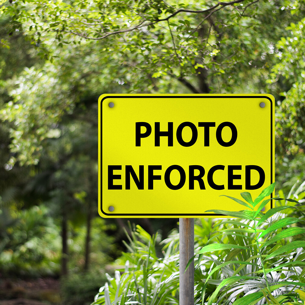 Horizontal Metal Sign Photo Enforced Traffic Weatherproof Street Signage
