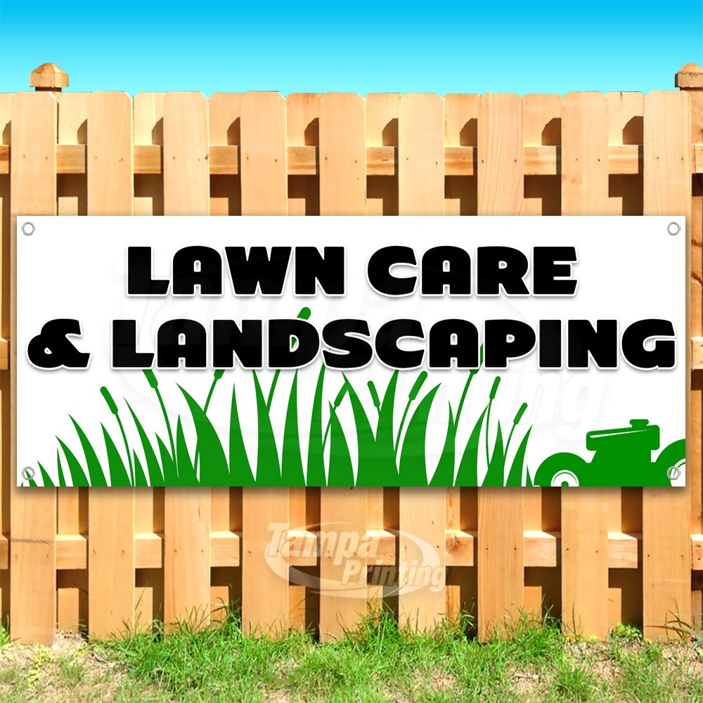 LAWN CARE & LANDSCAPING Advertising Home Vinyl Banner Flag Sign USA SB10975