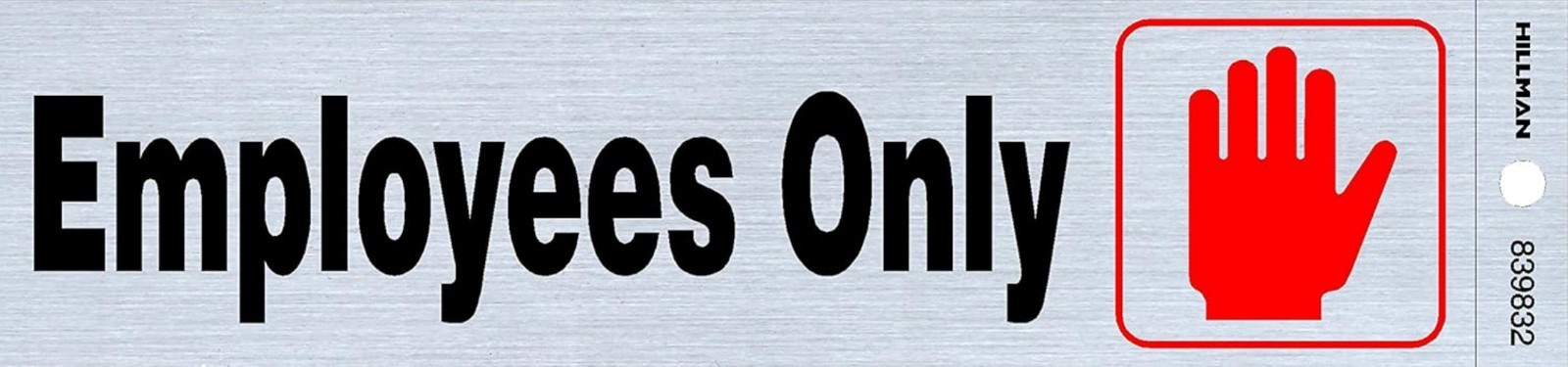 Bright Red and Black Employees Only Sign 2″ x 8″ – Ideal for Restricted Areas