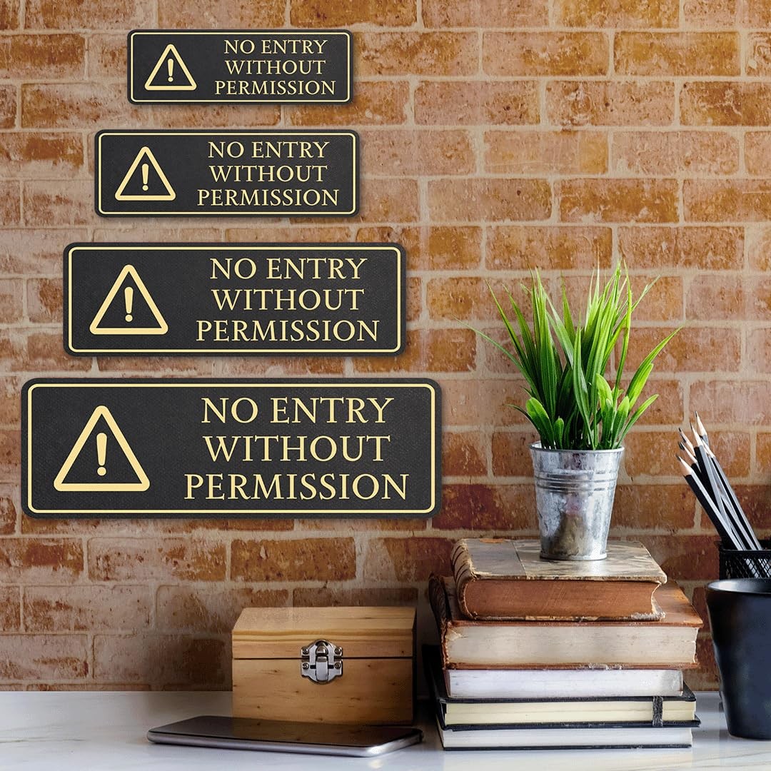Standard Plus No Entry Without Permission Wall or Door Sign