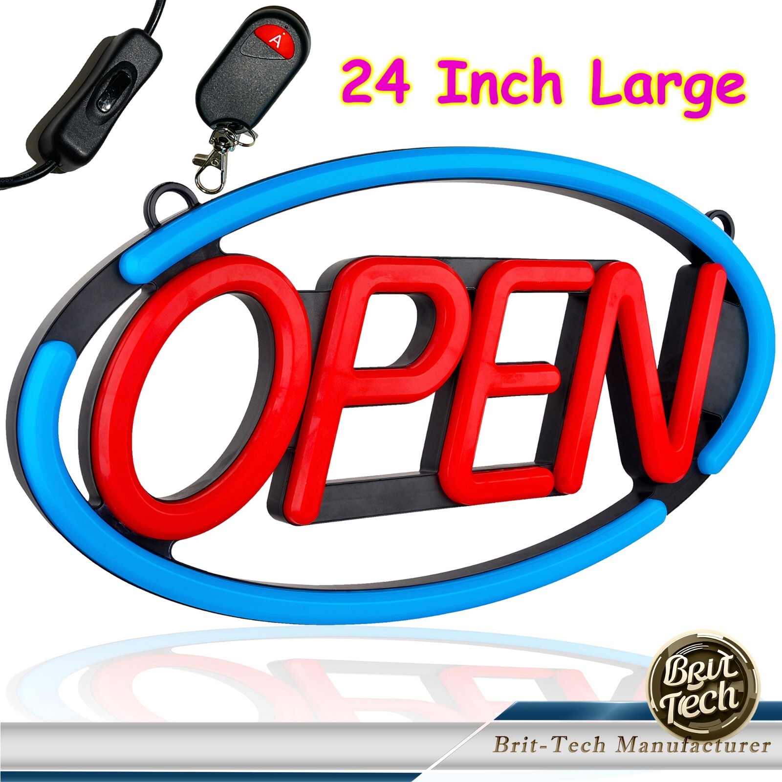 Large LED Open Sign 24″ Neon Light Bright for Restaurant Bar Store Shop Business