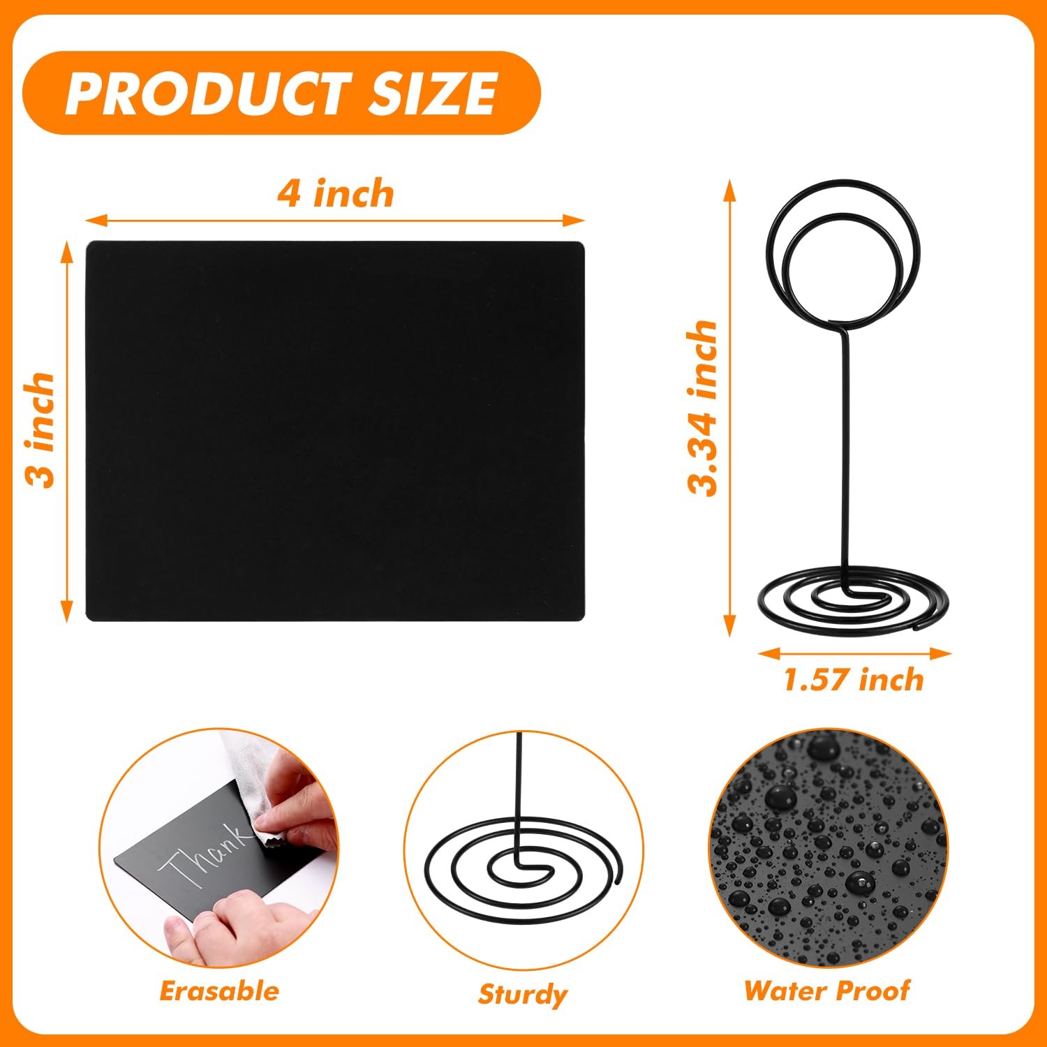 30 Pack Mini Chalkboard Signs with Table Number Holders, 4×3 inch Small Chalk…