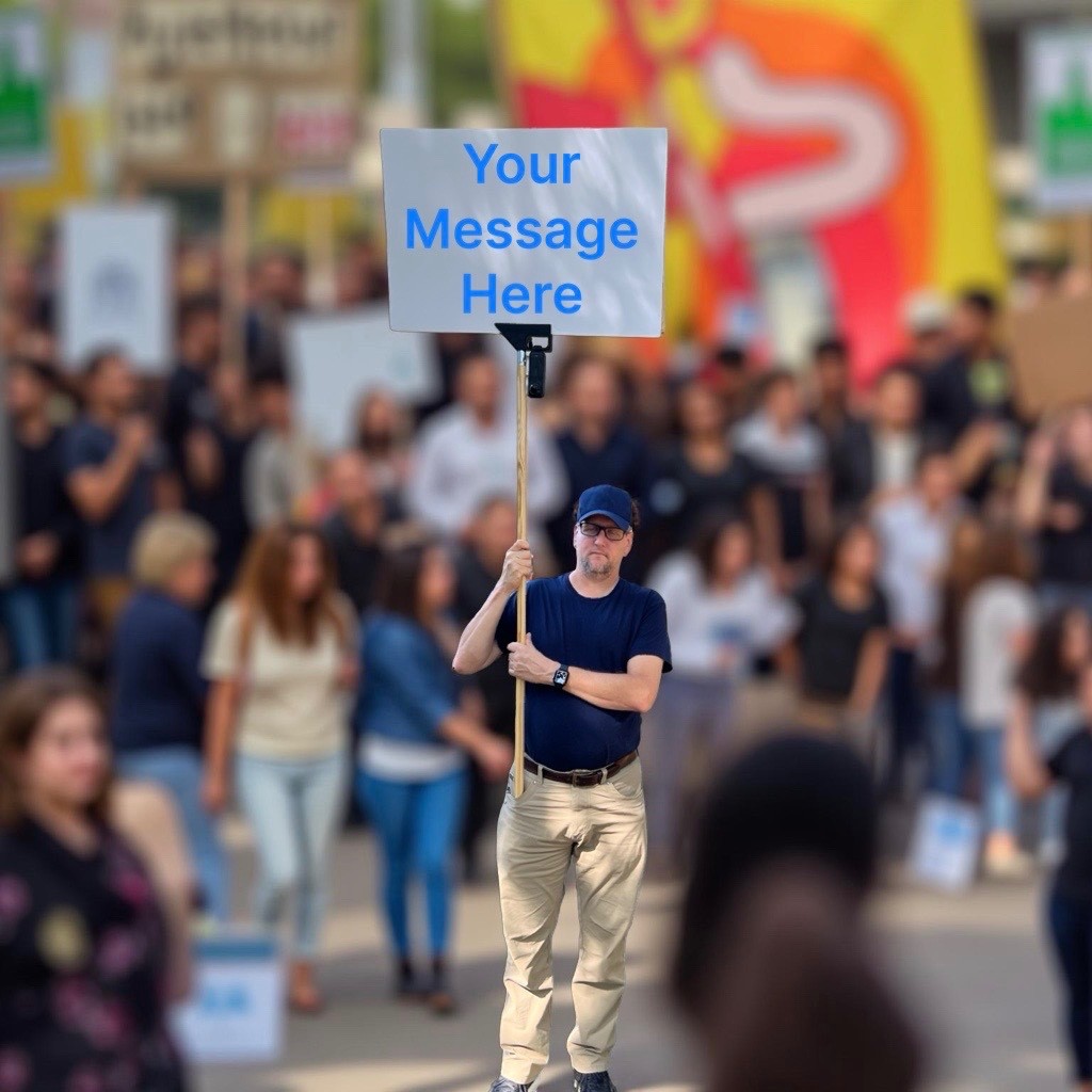 Sign Pole Mount – For Advertising, Information, and Protests with Camera Mount