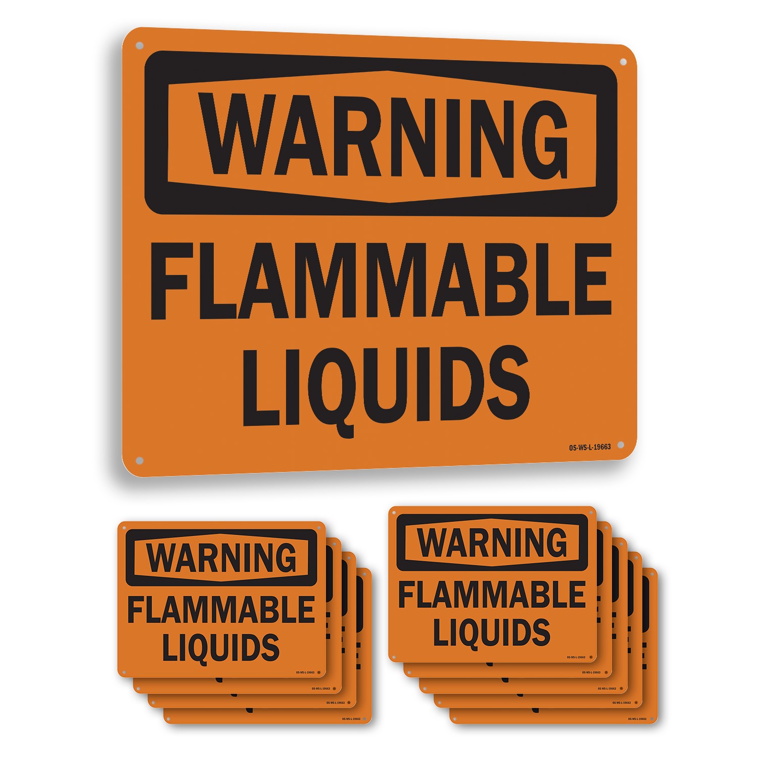 Flammable Liquids OSHA Warning Sign Metal, Plastic, Or Decal – 5 or 10 Pack