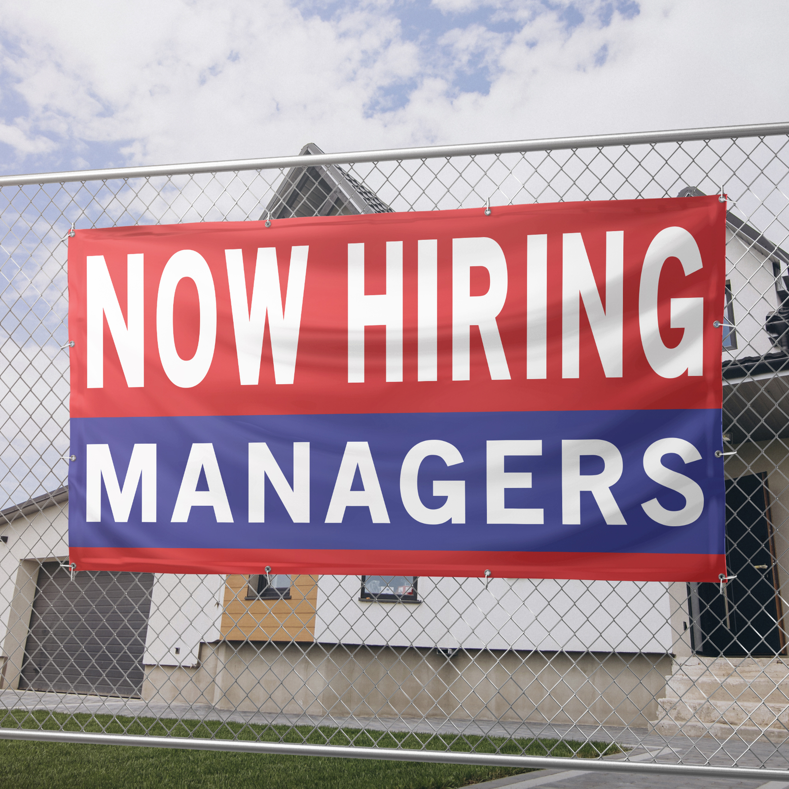Now Hiring Managers 13 oz Heavy Duty Vinyl Banner General Manager Help Wanted