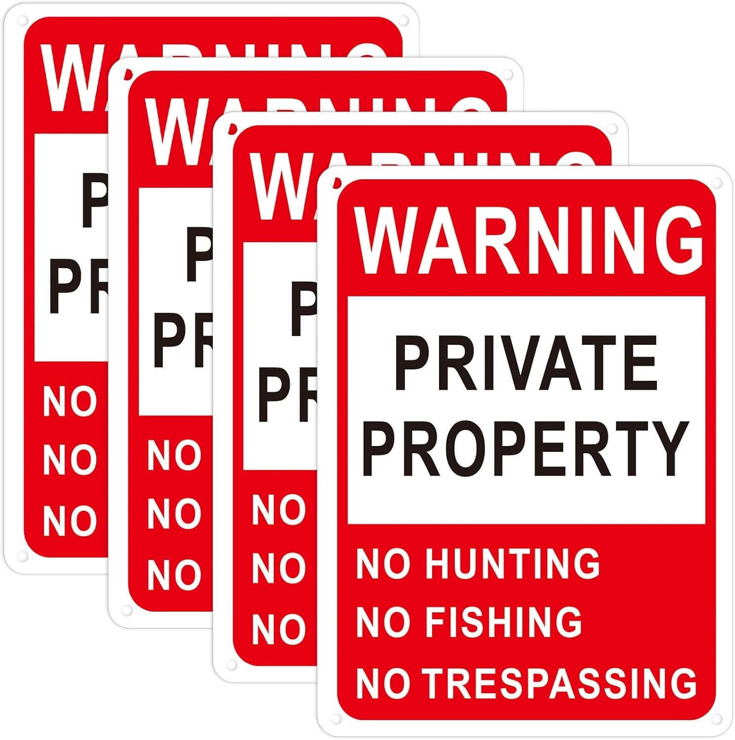 4 Pcs Posted No Trespassing Signs Private Property 10 x 7 Inch Weatherproof No