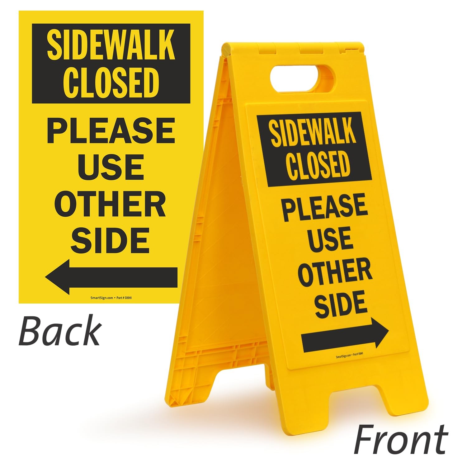 25×12 Inch Plastic Sidewalk Closed Please Use Other Side Folding Floor Sign