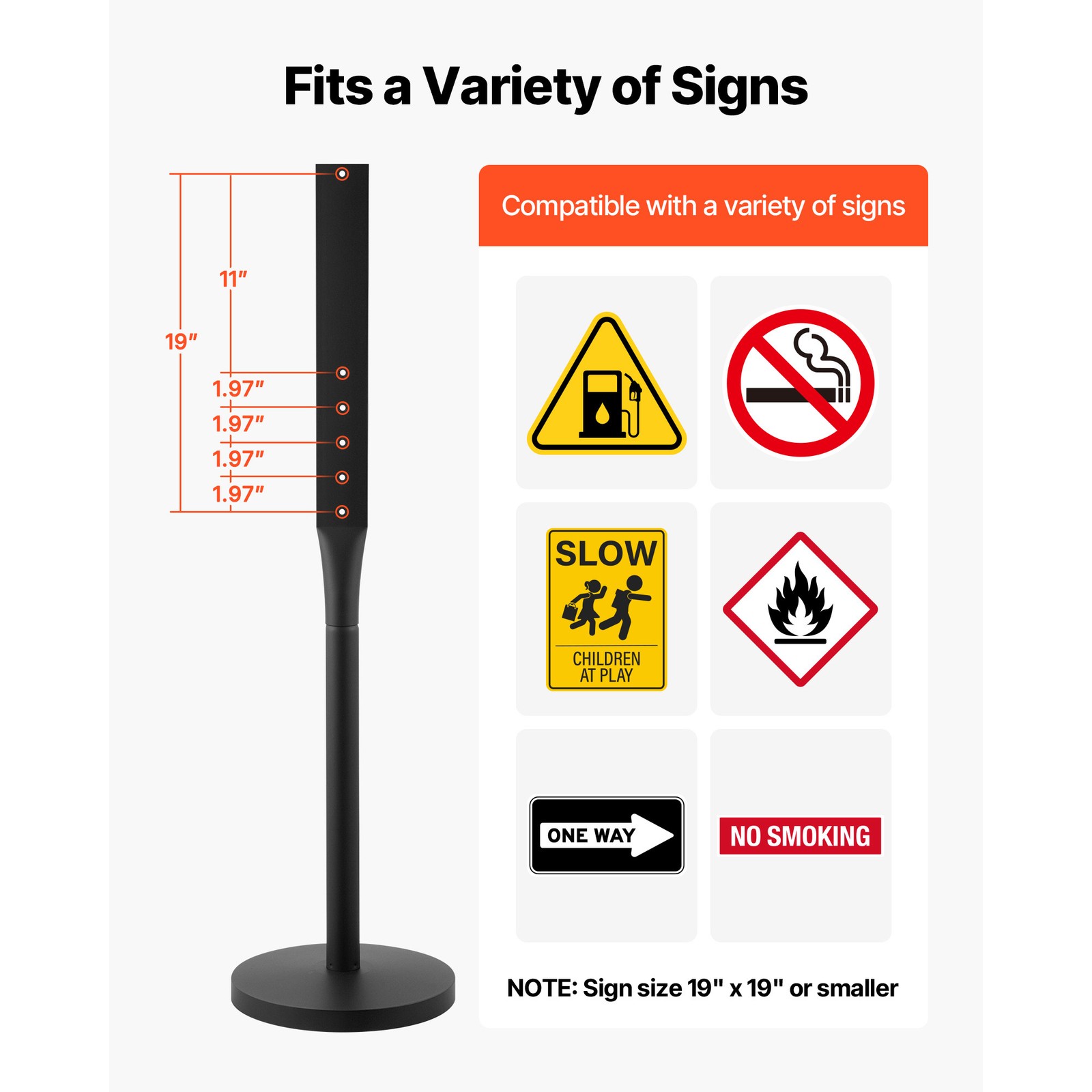 Uimoso Portable Sign Post 2-Pack Sign Stands 4 ft Tall Metal for Outdoor Parking