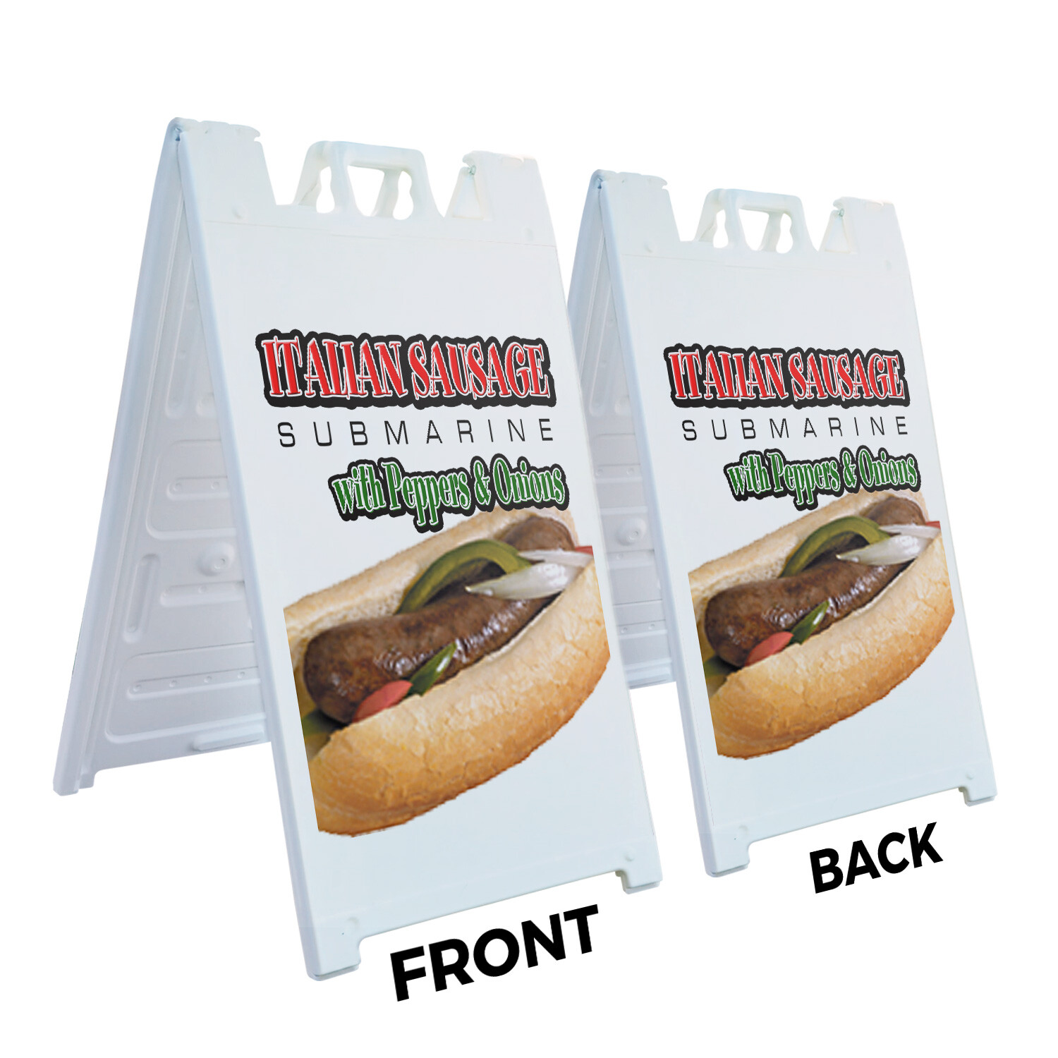 A-frame Sidewalk Italian Sausage Sub 24″ x 36″ Double Sided A-Frame Sidewalk Sig
