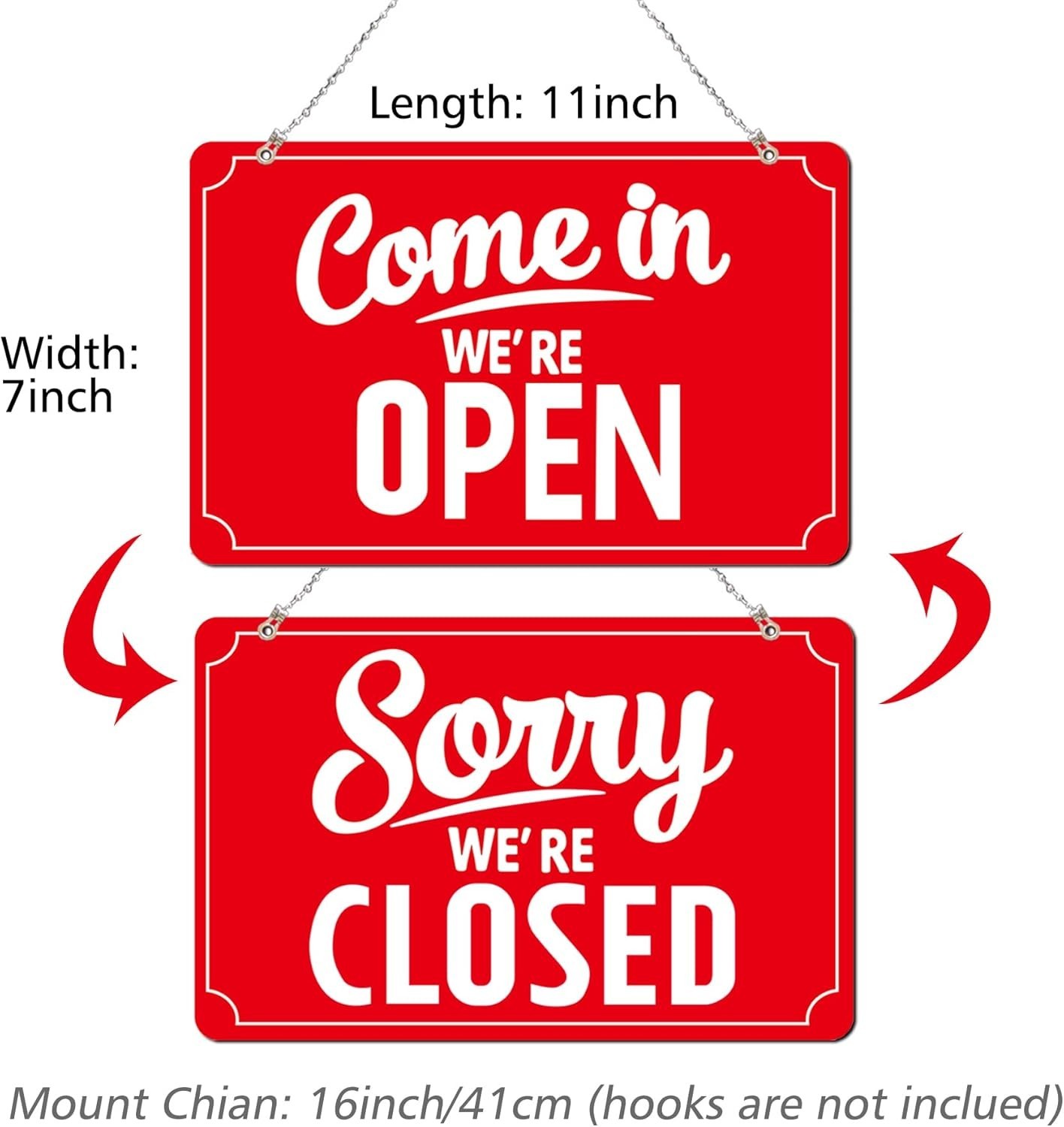 Open Closed Signs Business Hours Sign Set for Window Door Open Signs for Busi…