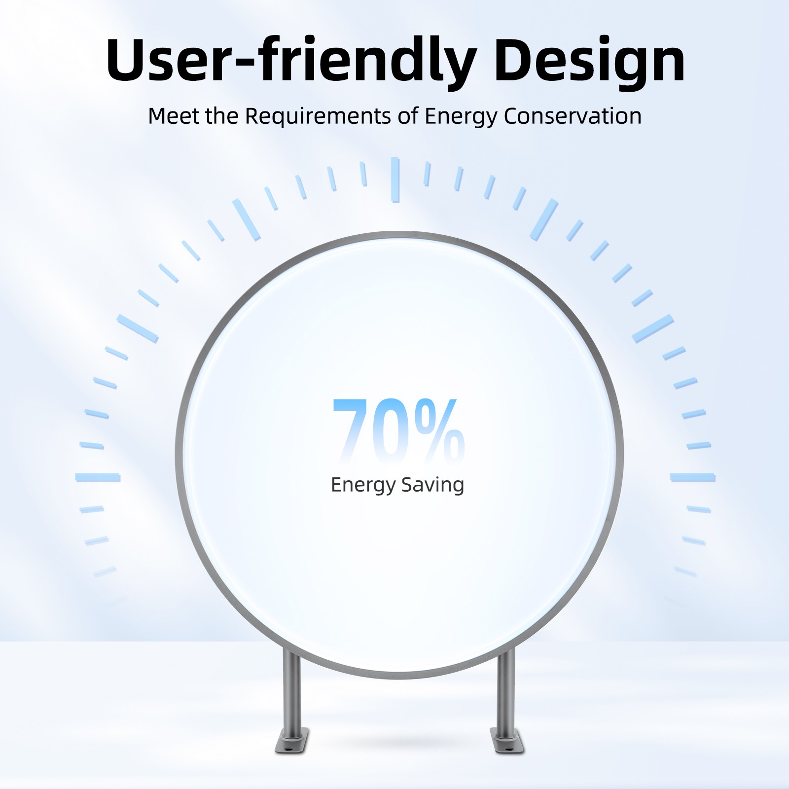 24Inch LED Round Sign Light Box Advertising Projecting Light Box Double Sided