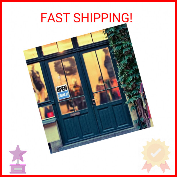 BAZIC Open Sign 7.5″x9″, Clock Will Return Will be Back, Double Sides Plastic Vi