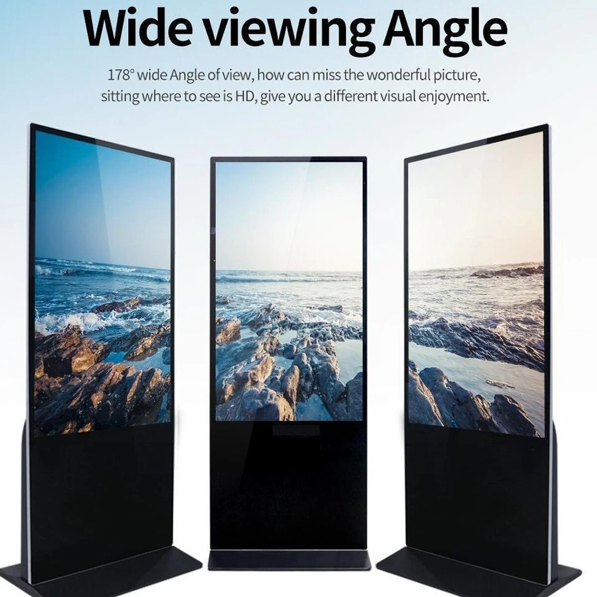 55 in Digital Signage Displays Floor Standing Digital Signage Kiosk Touch Screen